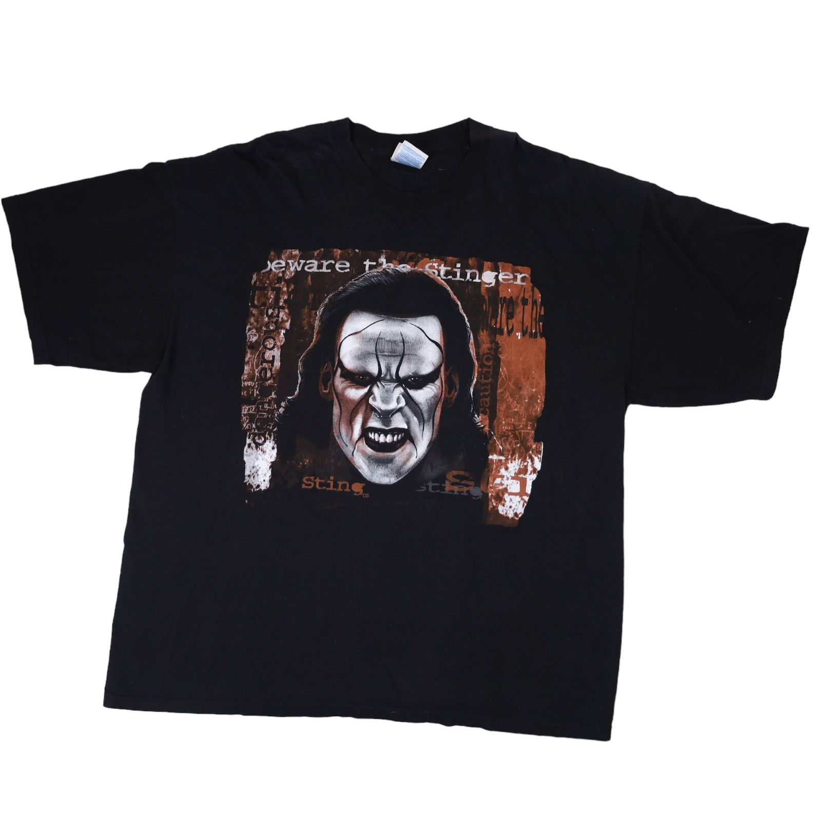 image of Vintage Y2K Wwe Sting Front/back Graphic T Shirt in Black, Men's (Size 2XL)