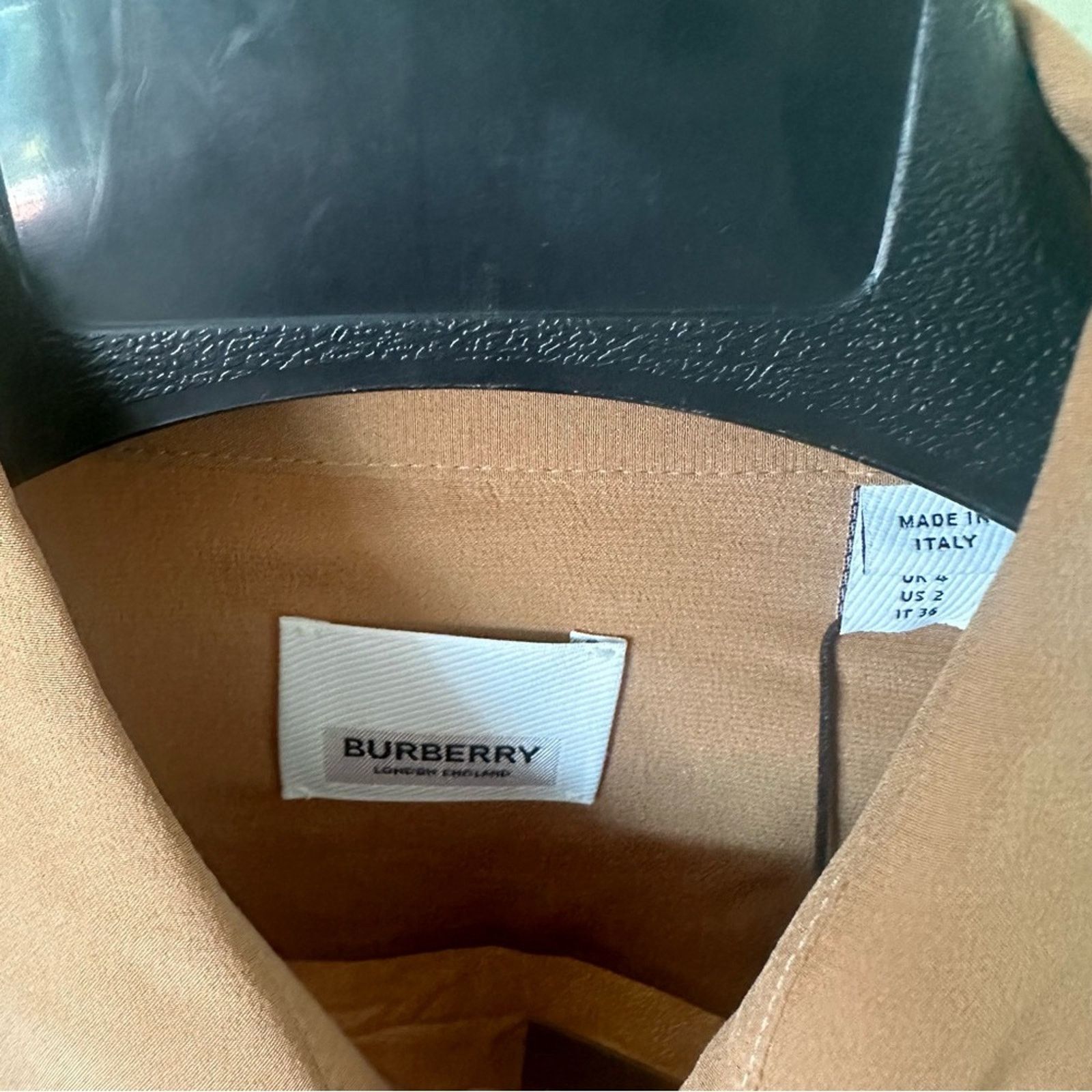 Burberry Burberry Camel Tan Draped Silk Blouse Women US2 Size XS / US 0-2 / IT 36-38 - 5 Thumbnail
