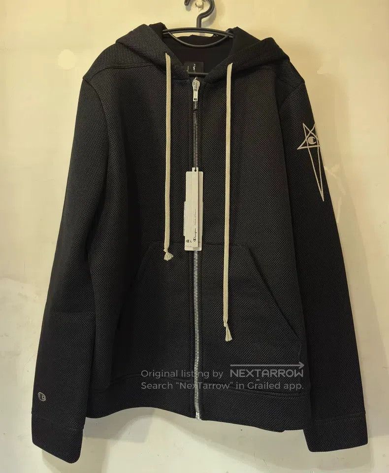 Rick Owens Rick Owens Drawstring side logo zip-up hoodie Size US XL / EU 56 / 4 - 1 Thumbnail
