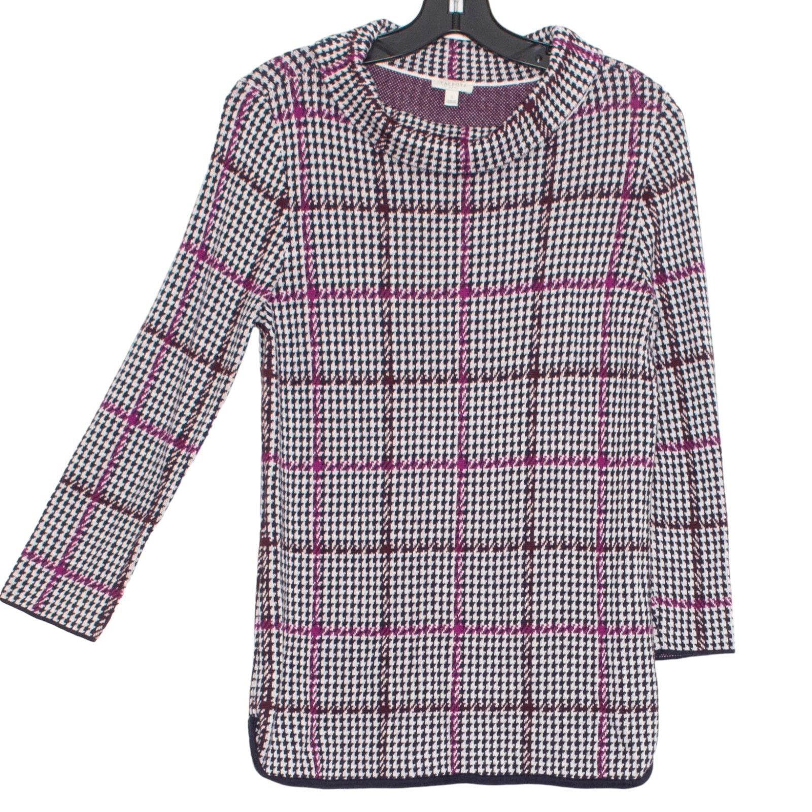 Other Talbots Sweater 3/4 Sleeve Mock Neck Houndstooth Size Small Size S / US 4 / IT 40 - 5 Thumbnail