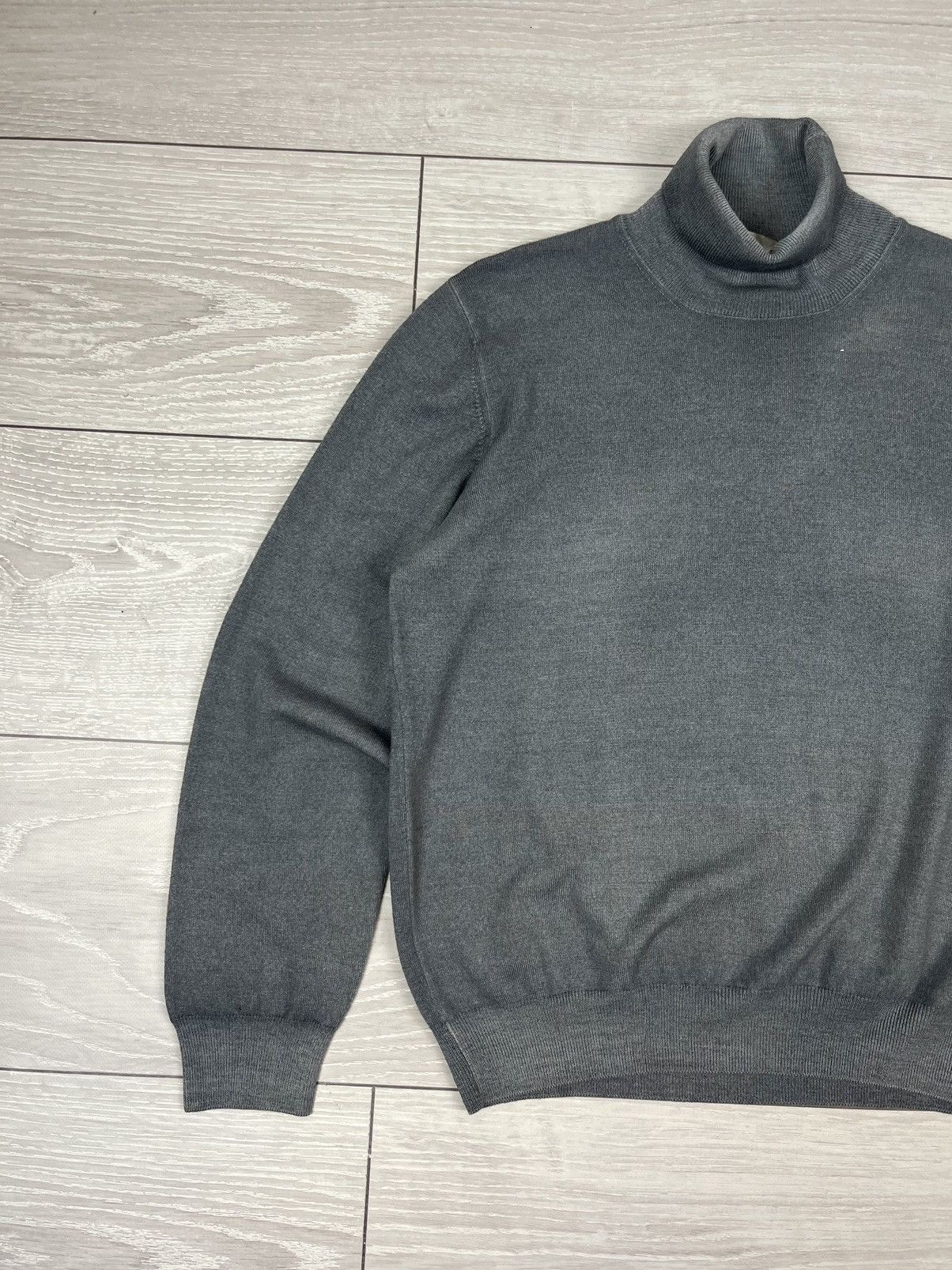 Gran Sasso Gran Sasso Grey Wool Turtle Neck Sweater Size US L / EU 52-54 / 3 - 3 Thumbnail