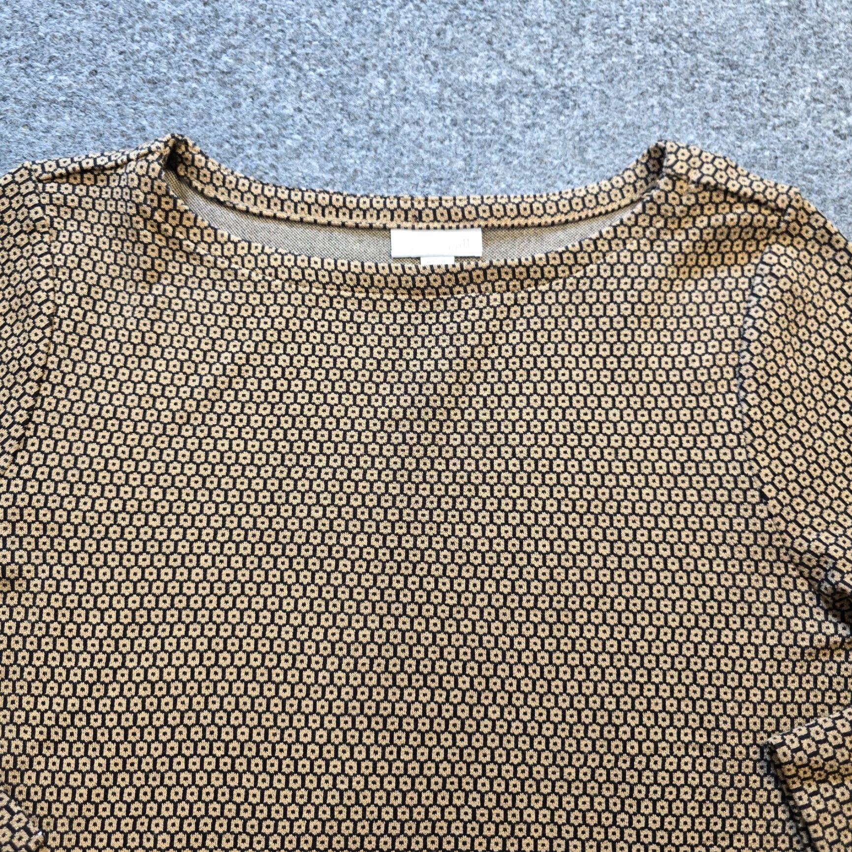 J. Jill J Jill Top Womens Size Small Tan Beige Ponte 3/4 Sleeve Boat Neck Stretch Casual Size S / US 4 / IT 40 - 2 Thumbnail