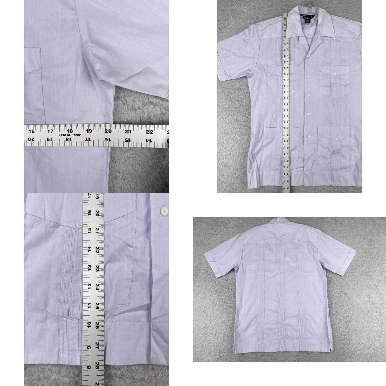 Vintage Premier Shirt Men Small Purple Premier Guayabera Shirt Men Small Purple Short Sleeve Button-Up Size US S / EU 44-46 / 1 - 8 Thumbnail