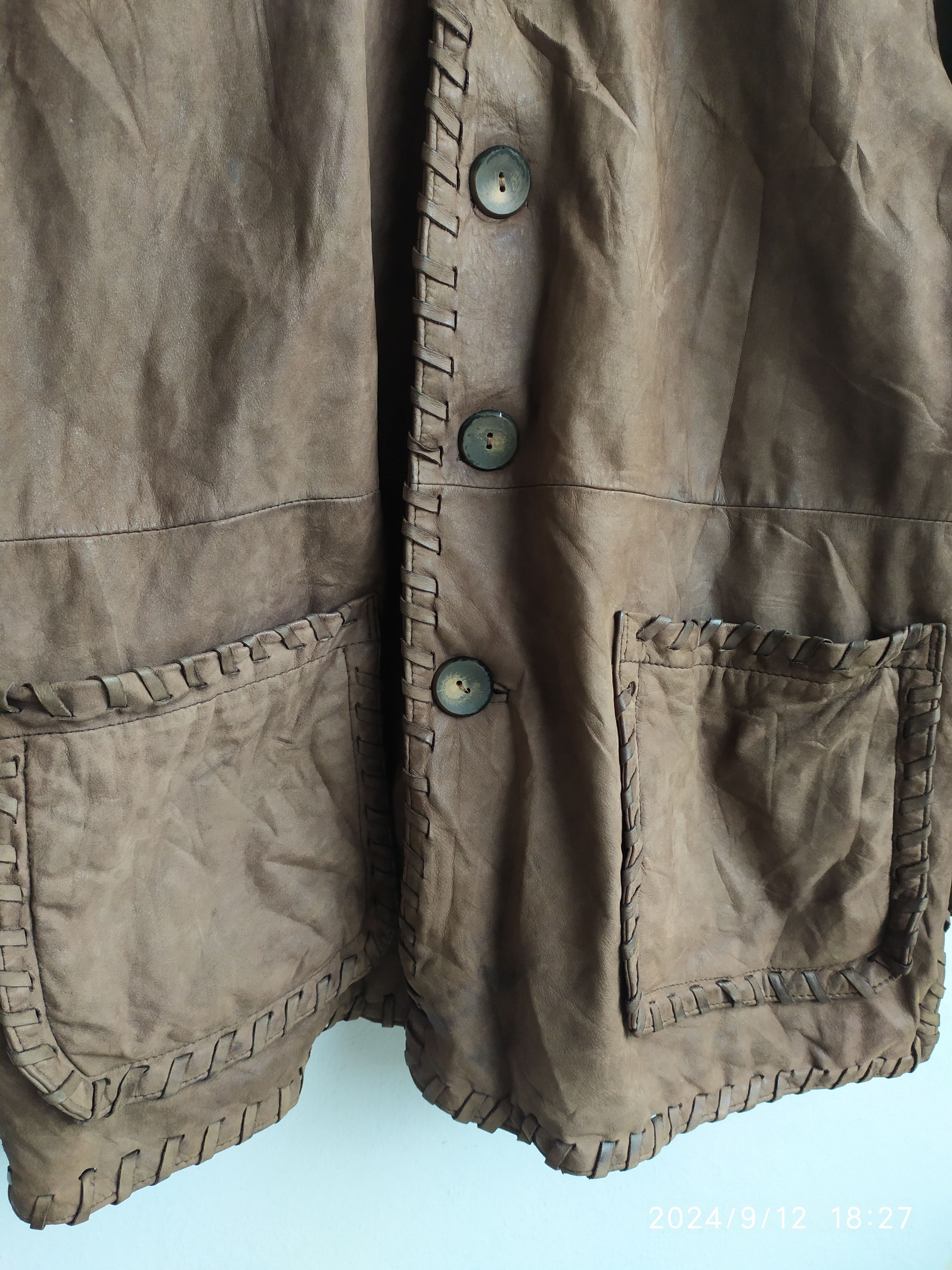 Japanese Brand × Vintage Vintage Japanese Brown Leather Jacket Size US L / EU 52-54 / 3 - 5 Thumbnail