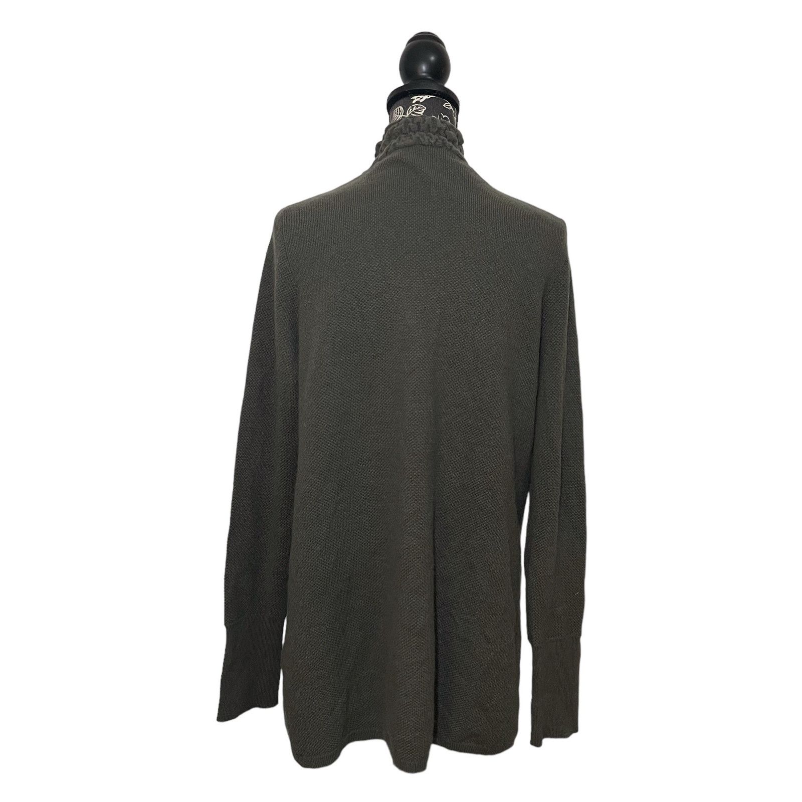 Other Asha 100% Cashmere Open Front Cardigan Gray Ruffled Medium Size M / US 6-8 / IT 42-44 - 7 Thumbnail