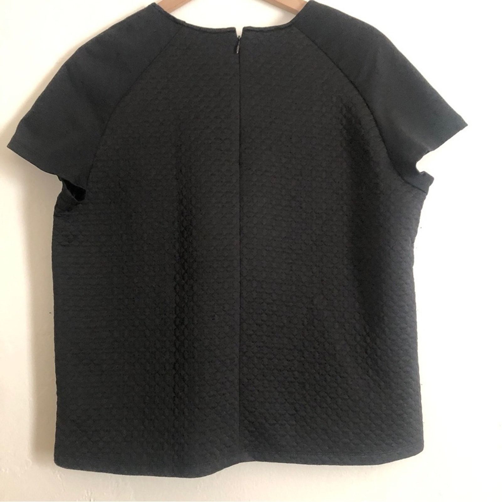 Other Rafaella Black Quilted Silver Metal Round Neck Blouse Top Size XL / US 12-14 / IT 48-50 - 7 Thumbnail