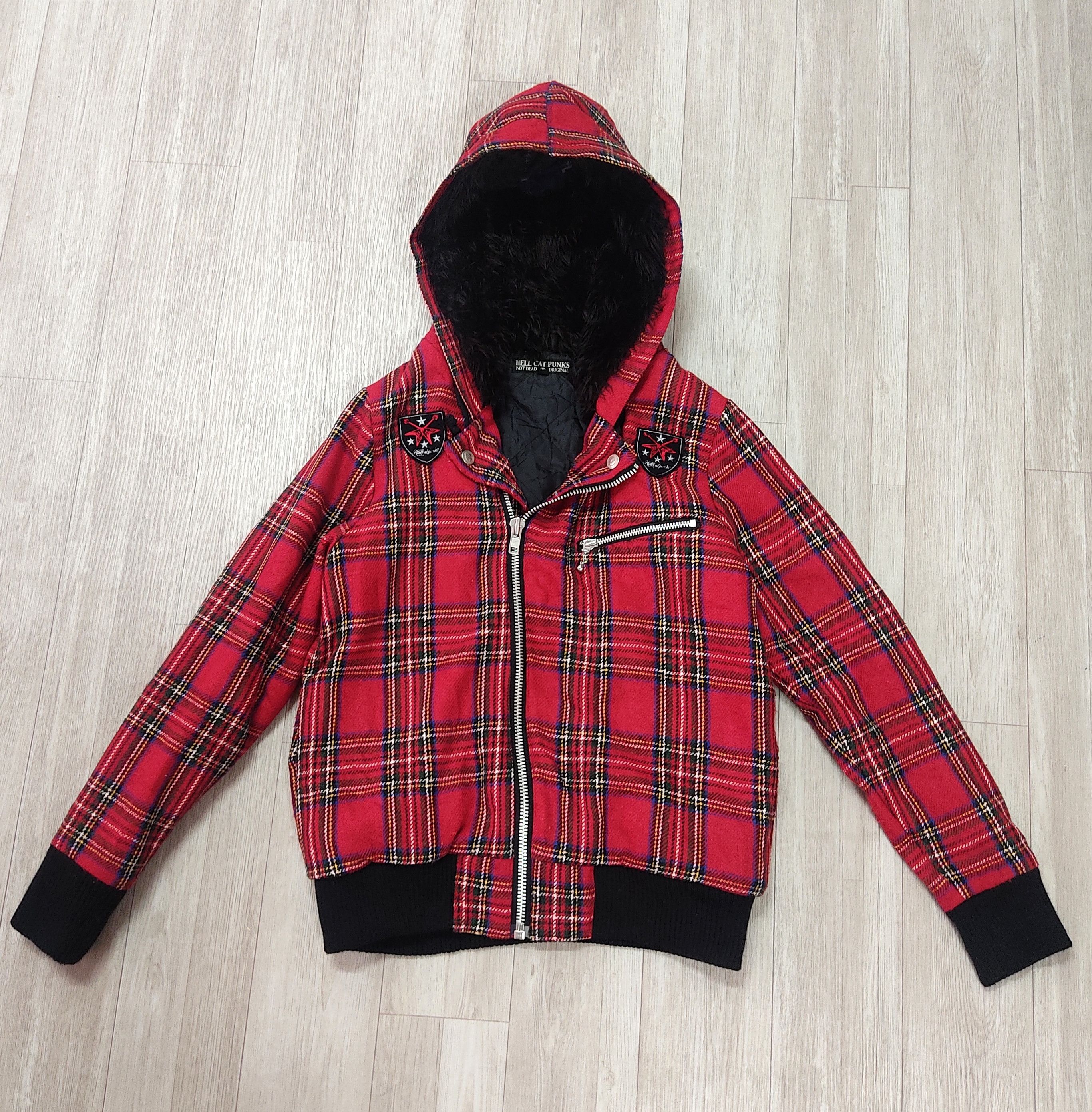 Beauty Beast HELL'S CAT PUNK Sex Pistols Inspired Tartan Hooded Jacket Size XS / US 0-2 / IT 36-38 - 2 Thumbnail