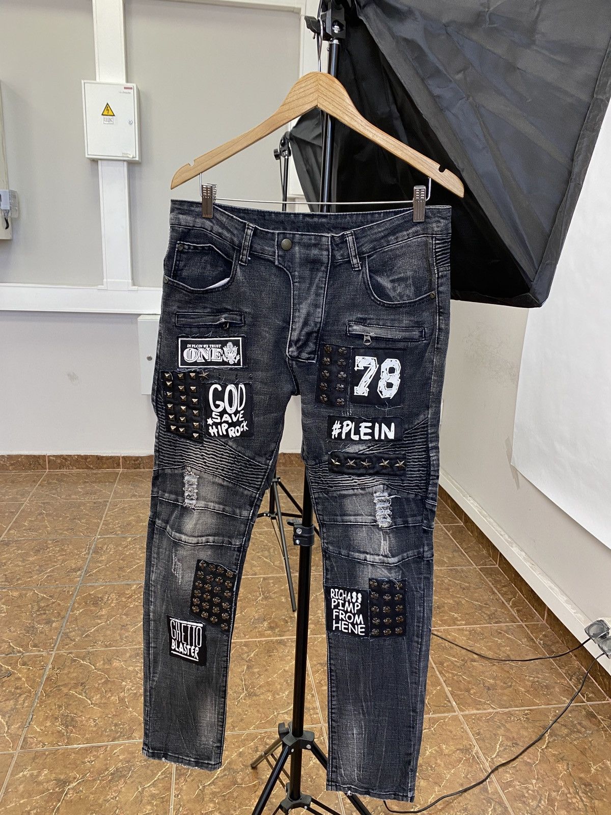 Japanese Brand 🇯🇵 Y2K Biepa Japan Japan Punk Metal Emo plain balmain style Size US 34 / EU 50 - 1 Thumbnail