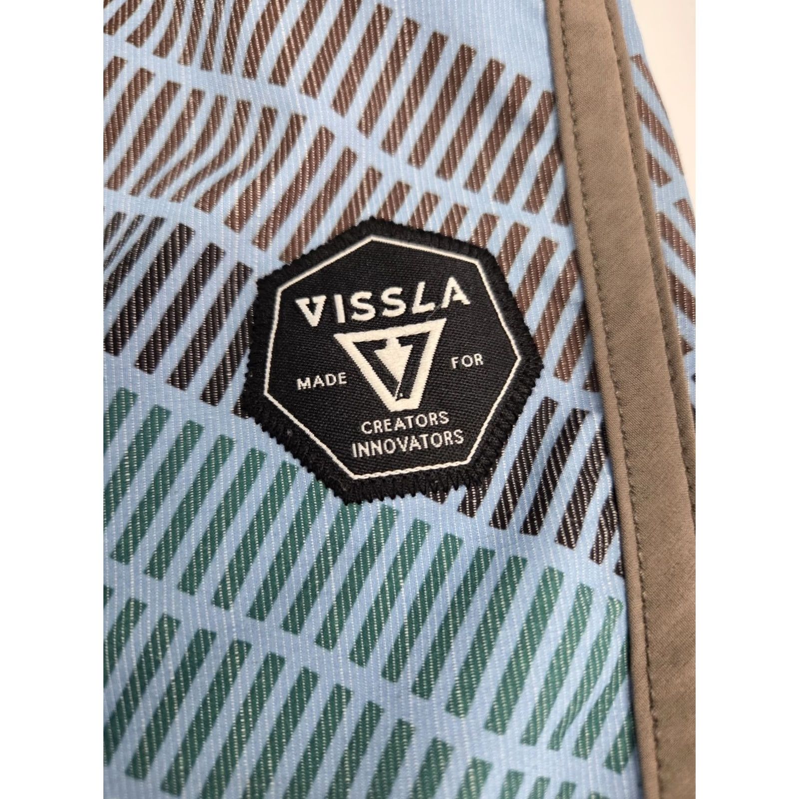 Vissla Vissla Boardshorts Men's Upcycled Poly Cotton Stretch Striped 31/9" #8745 Multicolor, Regular, Beach, Summer, Casual, Surf, Reac—Mens Size US 31 - 6 Thumbnail