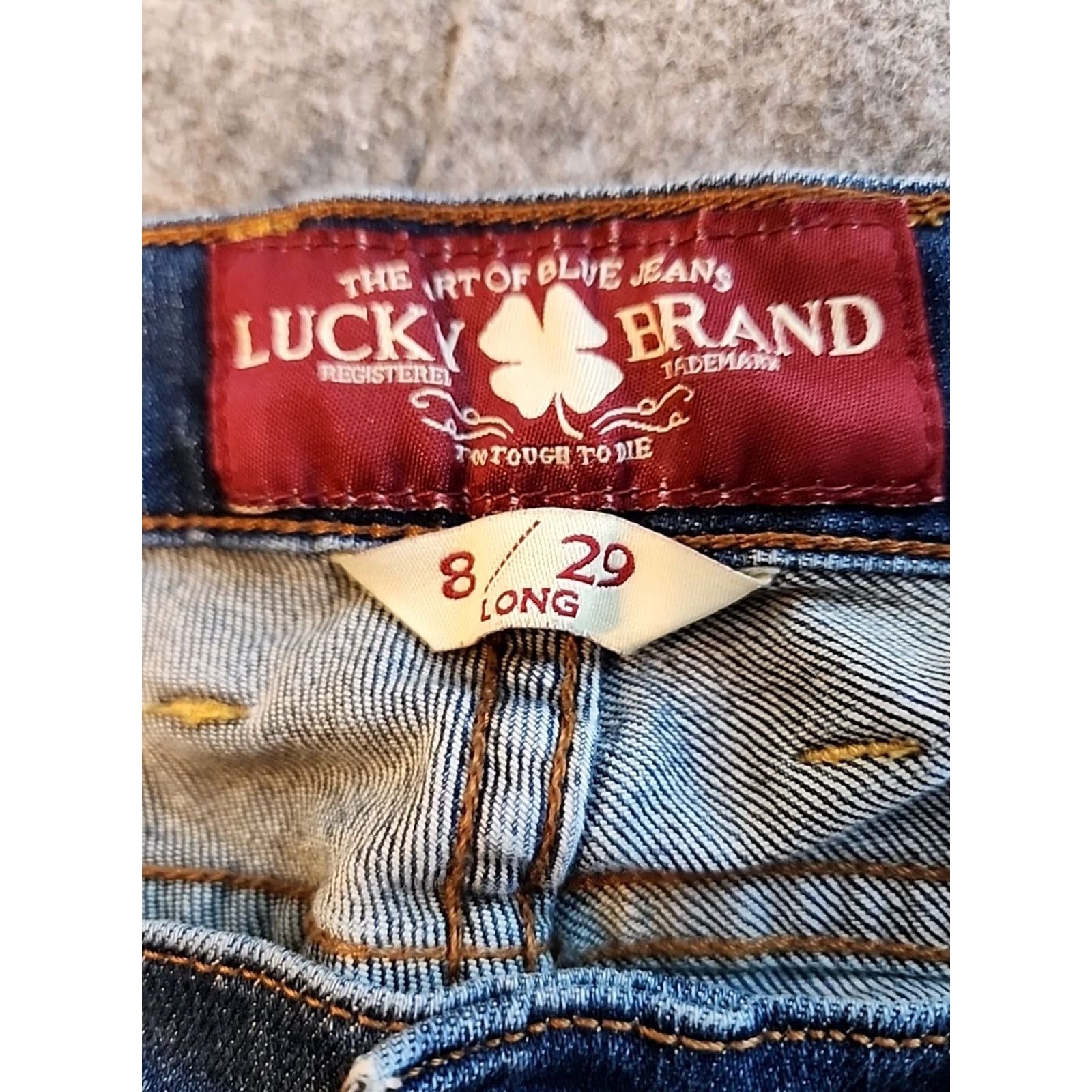 Lucky Brand VINTAGE Lucky Brand Sofia Straight Jeans Womens 8 Dark Blue Denim Straight Leg Stretch Regular Rise Mid 29in Boys/Girls? Size 30" / US 8 / IT 44 - 2 Thumbnail