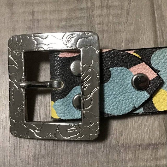 Bape BAPE New multi camo leather belt silver buckle Size 36 - 3 Thumbnail