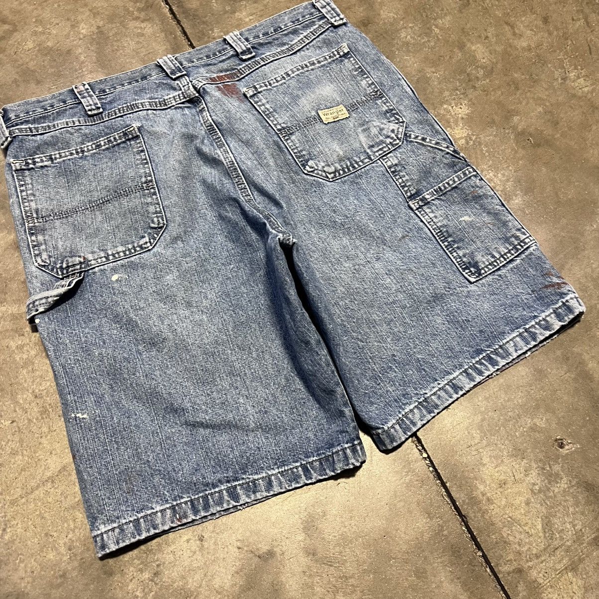 Vintage × Wrangler Vintage Y2K Wrangler Denim Carpenter Shorts Baggy Skater Size US 38 / EU 54 - 2 Thumbnail