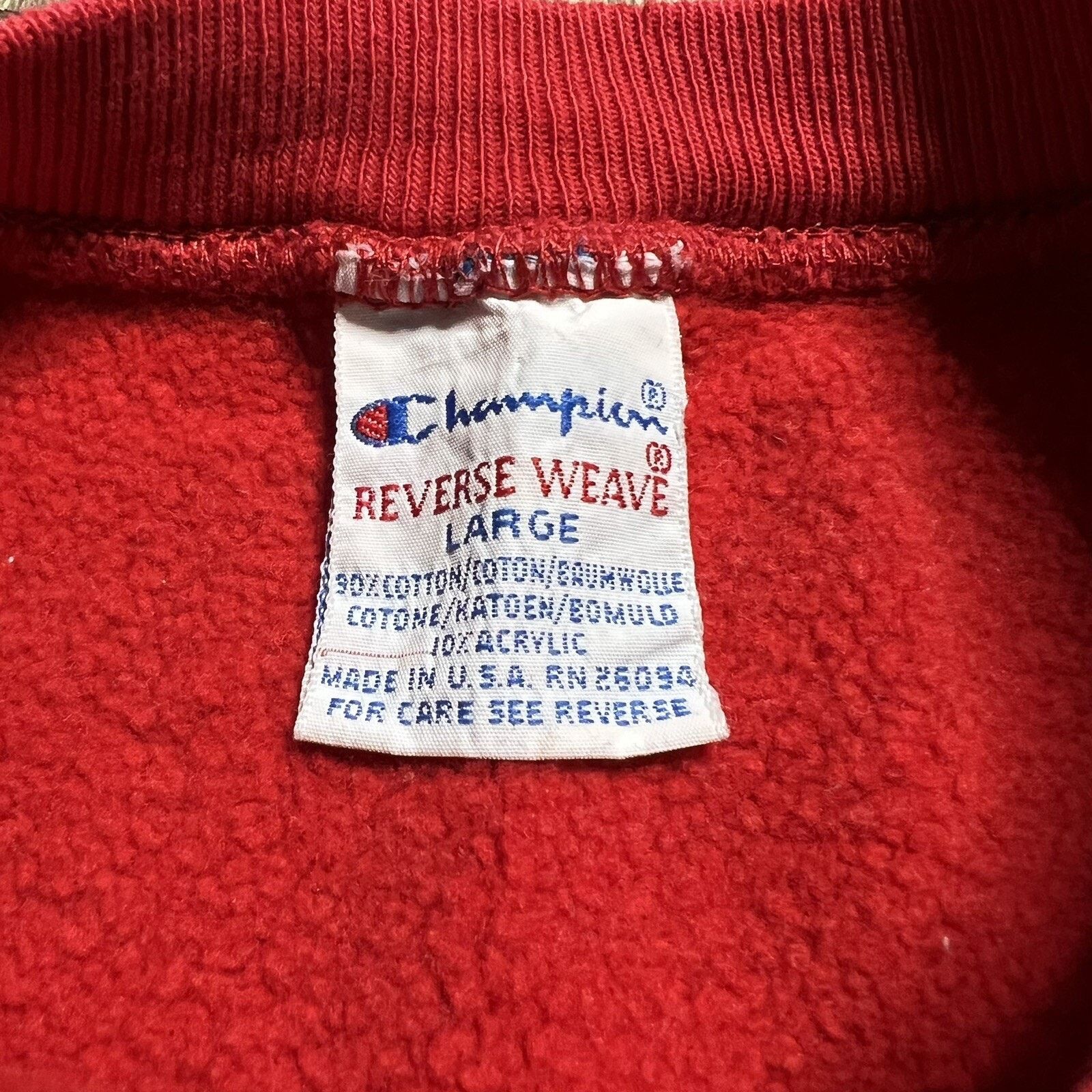 Champion Vintage 90s Champion Reverse Weave Red Sweatshirt Large Size US L / EU 52-54 / 3 - 3 Thumbnail
