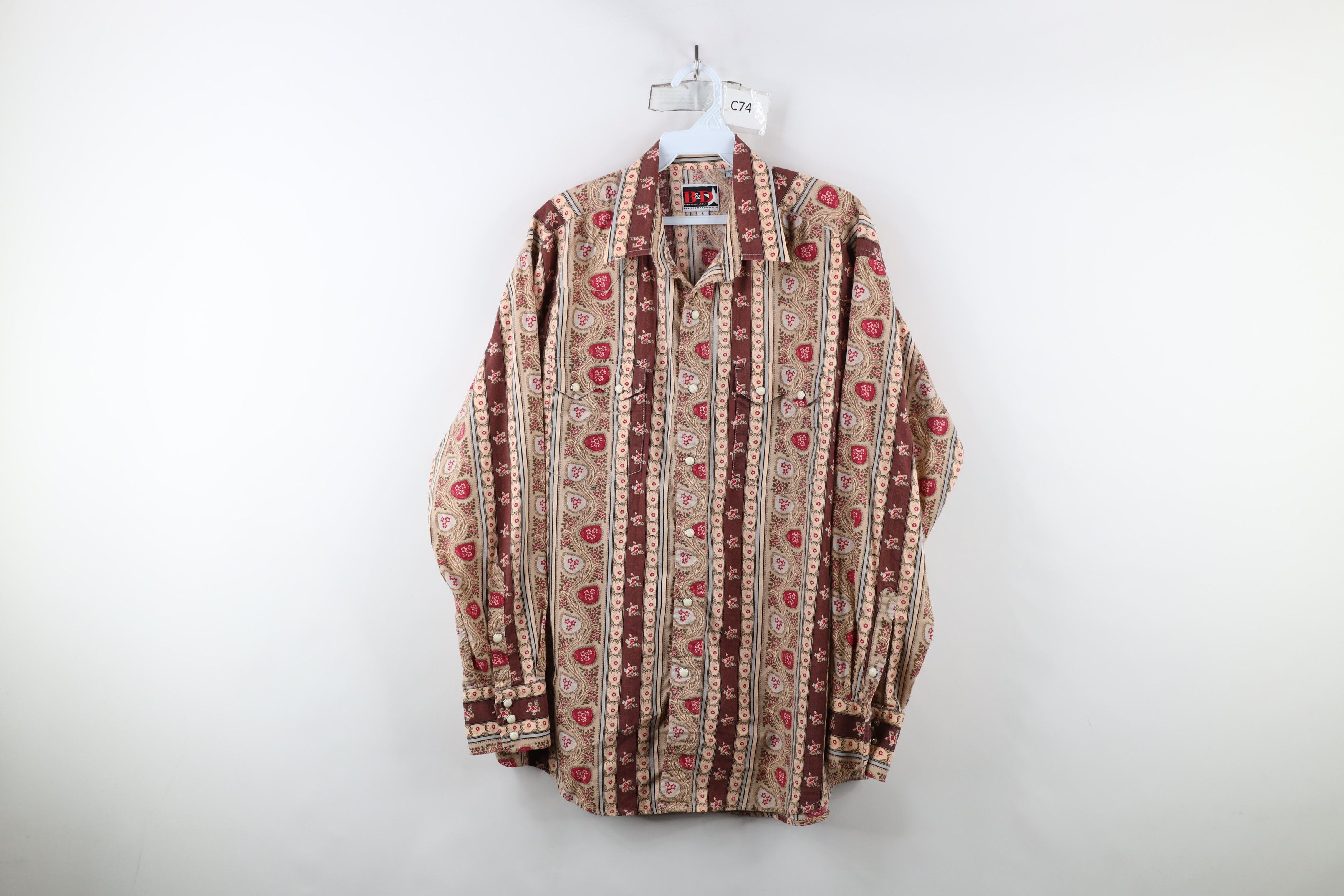 Vintage Vintage 90s Rockabilly Paisley Cowboy Western Button Shirt Size US L / EU 52-54 / 3 - 1 Thumbnail