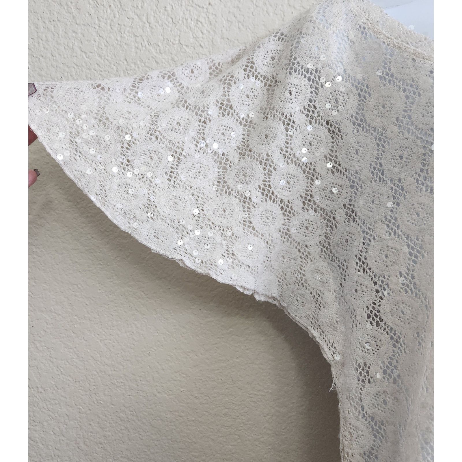 Other Deb White Lace Sequin Dolman Sleeve Top 1X Plus Lightweight Size XXL / US 16-18 / IT 52-54 - 2 Thumbnail