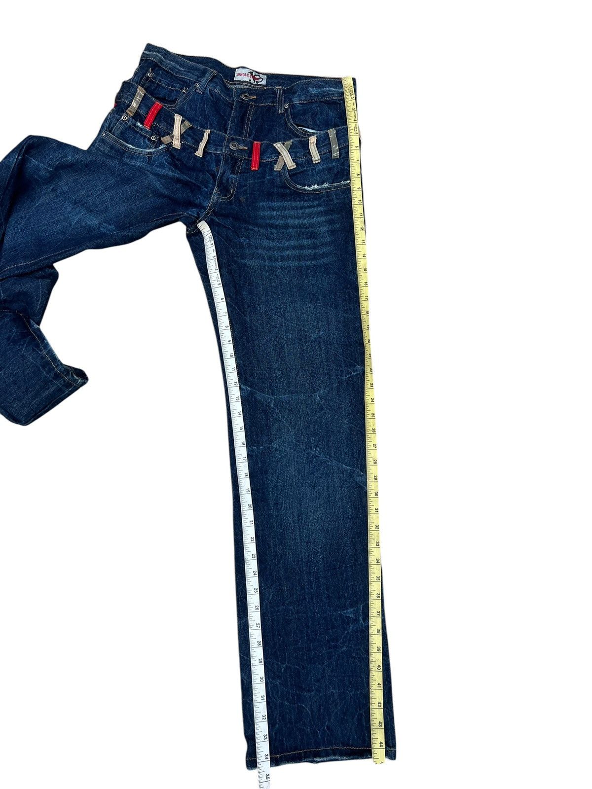 Japanese Brand Stains Denim Double Waist Jungle Storm Japan Jeans Size US 32 / EU 48 - 4 Thumbnail