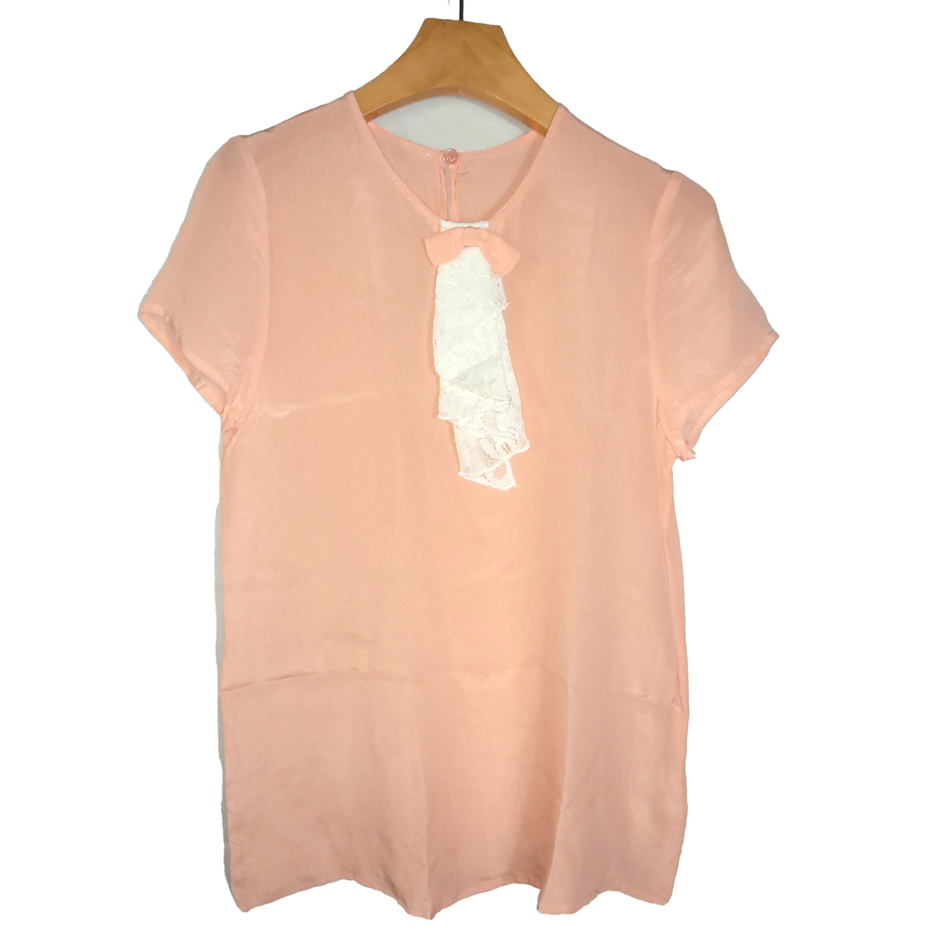 Other Women's 100% Silk Size S Short Sleeve Top T-Shirt SBC506 Size XXS / US 00 / IT 34 - 1 Thumbnail