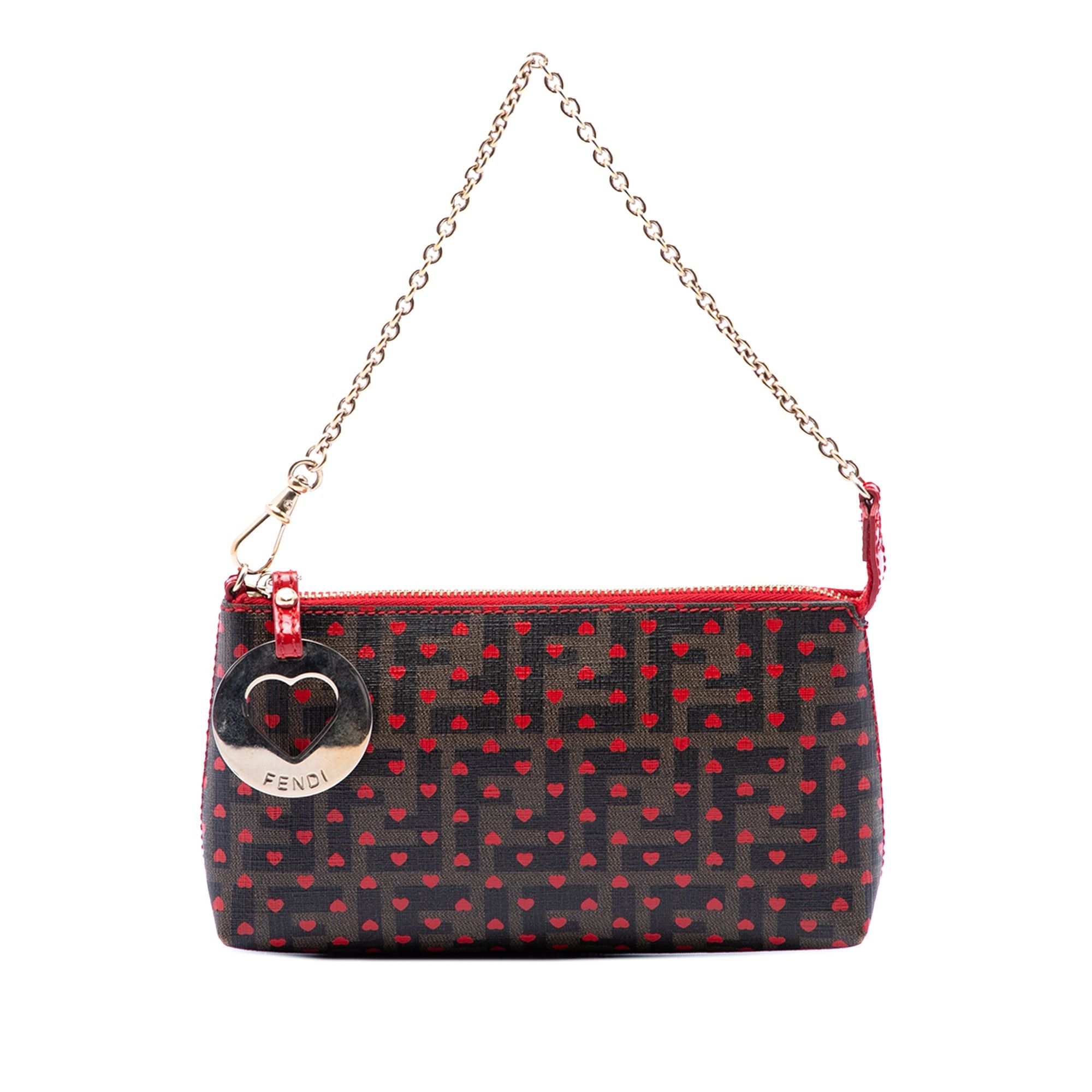Fendi Zucca Spalmati Hearts Chain Pochette Size ONE SIZE - 1 Thumbnail