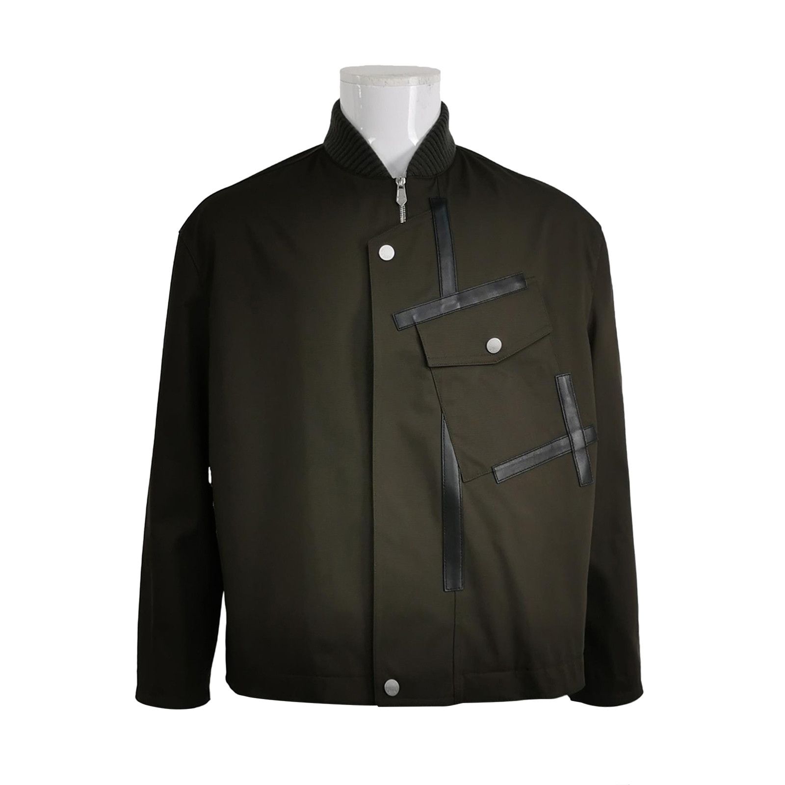 Hermes Hermes Leather Paneled Zip-Up Jacket Brown 48 Size US M / EU 48-50 / 2 - 1 Thumbnail