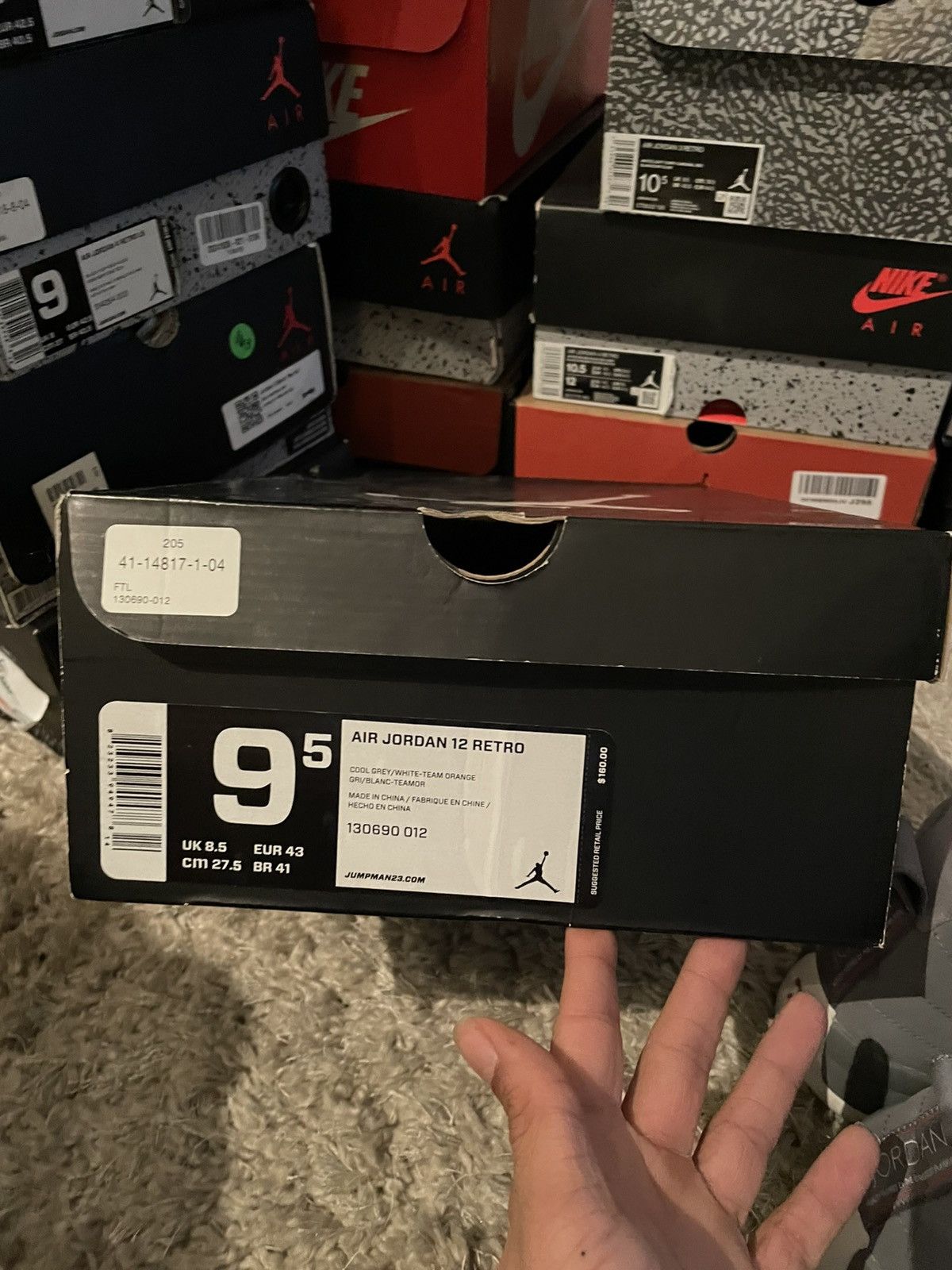 Jordan Brand Jordan 12 Cool Grey Size US 9.5 / EU 42-43 - 10 Thumbnail