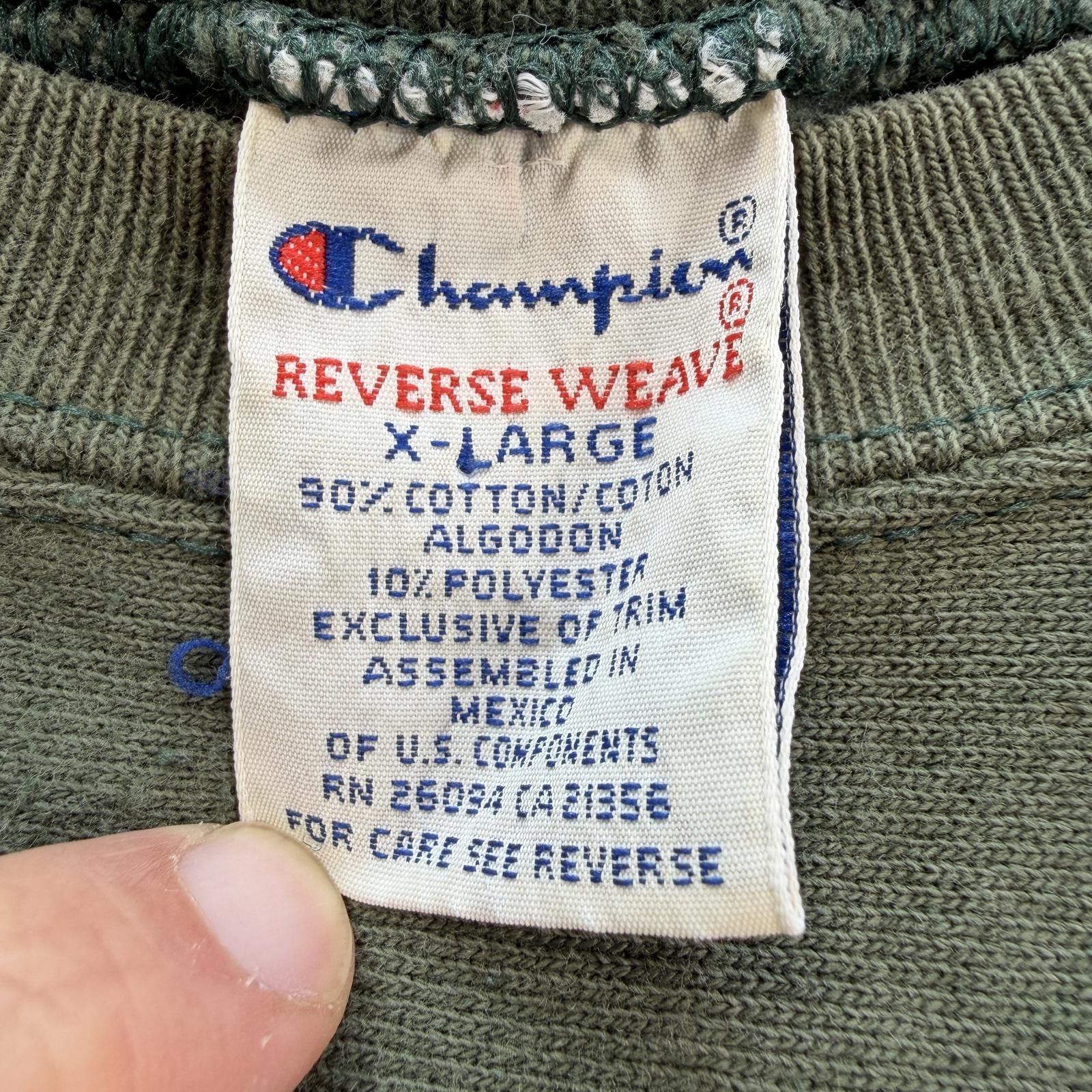 Champion Champion Reverse Weave Green Crewneck Sweatshirt XL Logo Y2K Size US XL / EU 56 / 4 - 4 Thumbnail