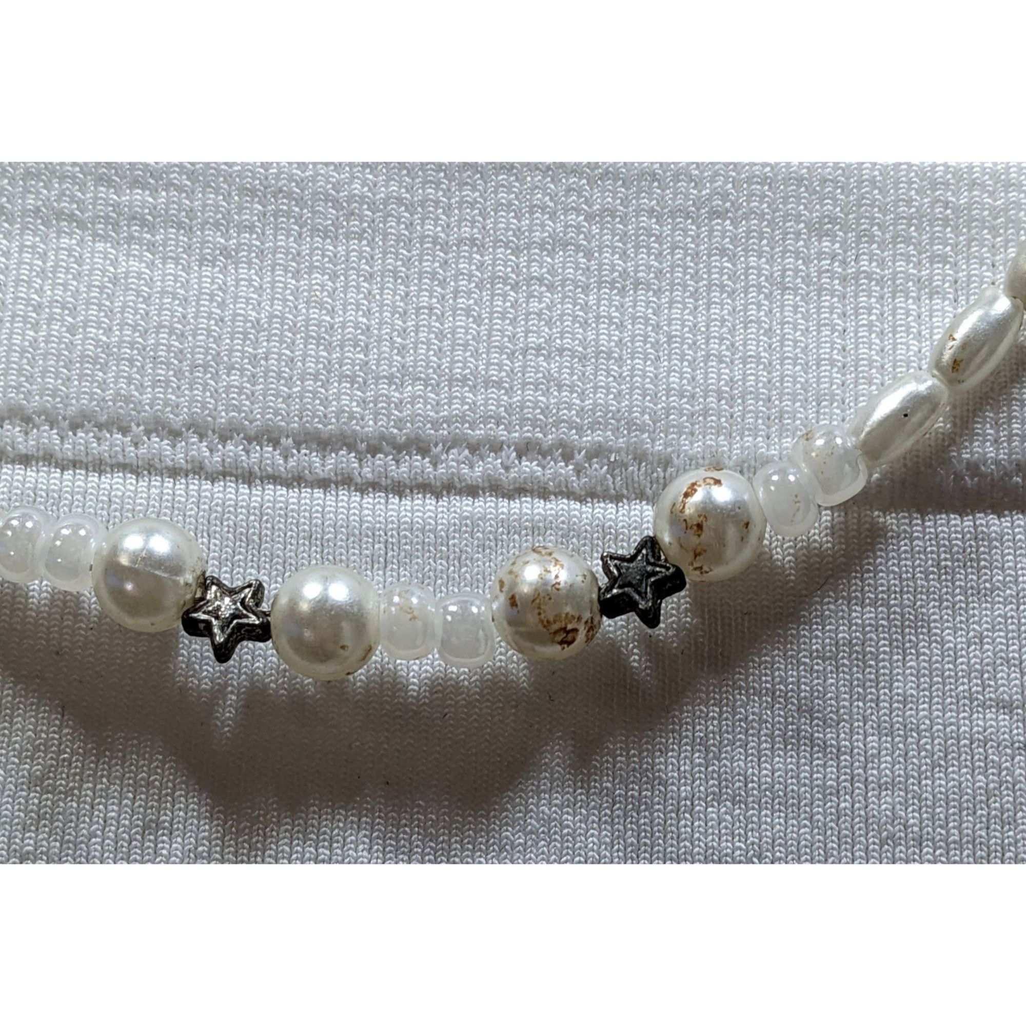 Other Handmade Whimsical Faux Pearl Necklace With Star Accents Size ONE SIZE - 7 Thumbnail