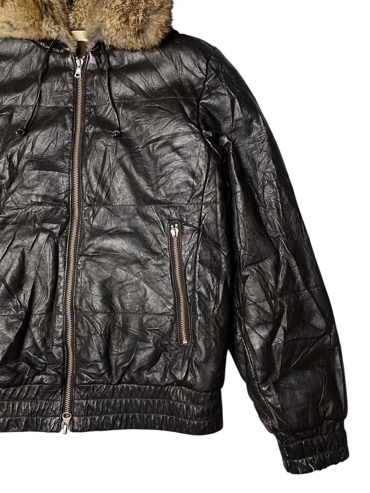 Le Grande Bleu (L.G.B.) 2000's Edifice Fur Pigskin Leather Jacket Size US M / EU 48-50 / 2 - 3 Thumbnail