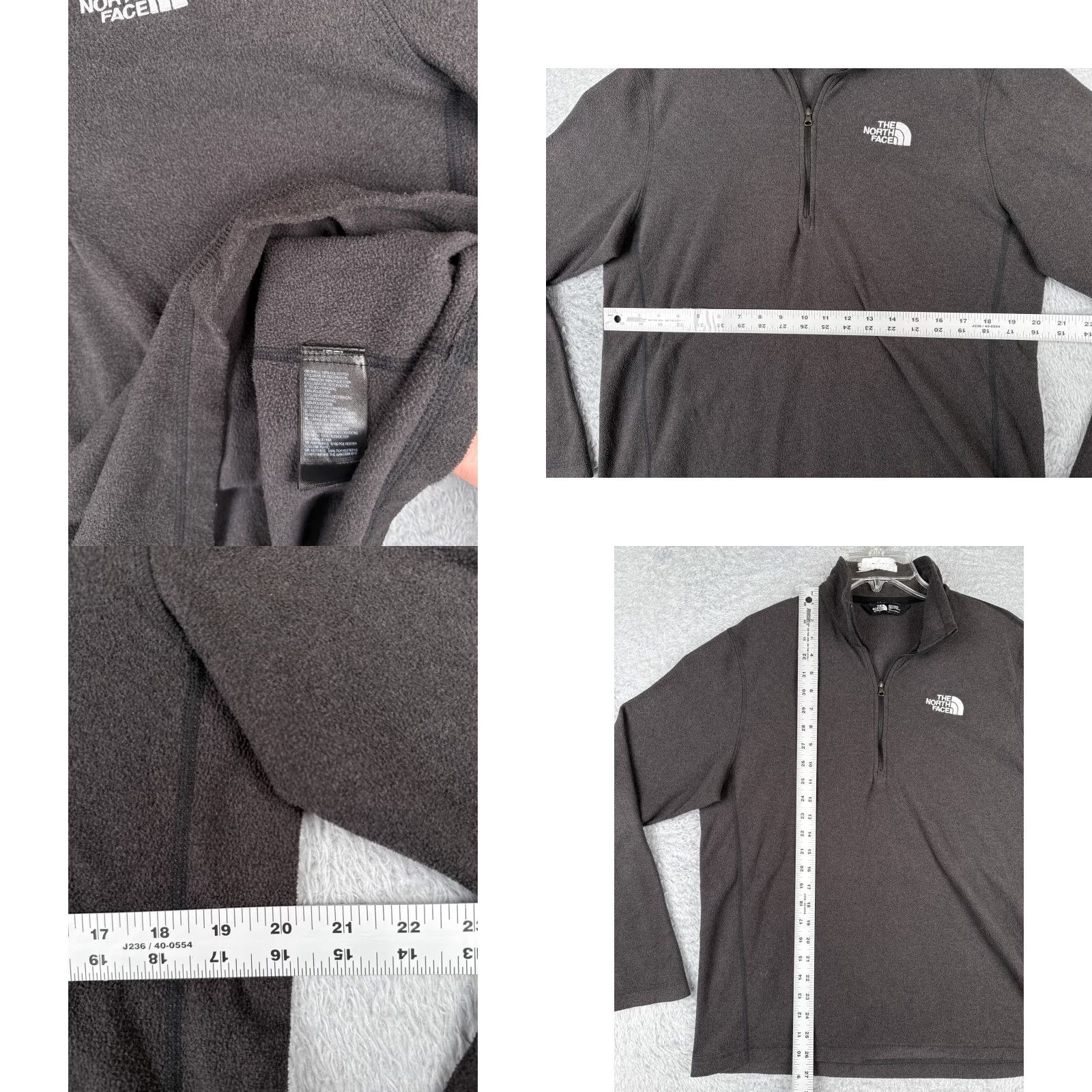 The North Face The North Face Sweater Mens Small Gray Fleece 1/4 Zip 100% Polyester Pullover Size US S / EU 44-46 / 1 - 8 Thumbnail
