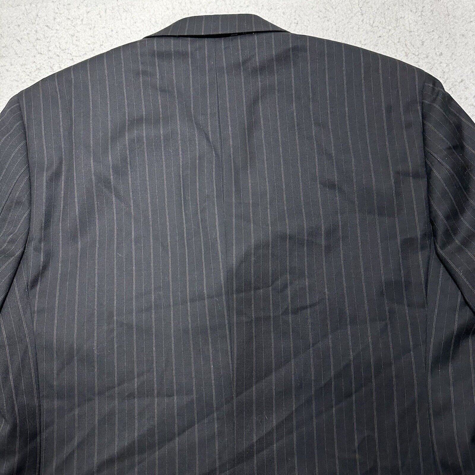 Tasso Elba Tasso Elba 38R Super 110's Wool Suit Jacket Gray Striped Size 38R - 17 Thumbnail