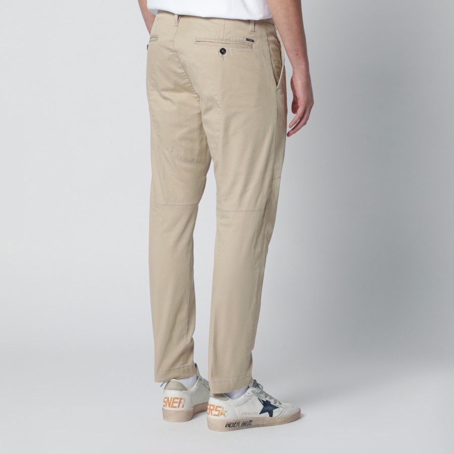 Dsquared2 o1d2blof0226 Cotton Blend Trousers in Beige Size US 32 / EU 48 - 4 Thumbnail
