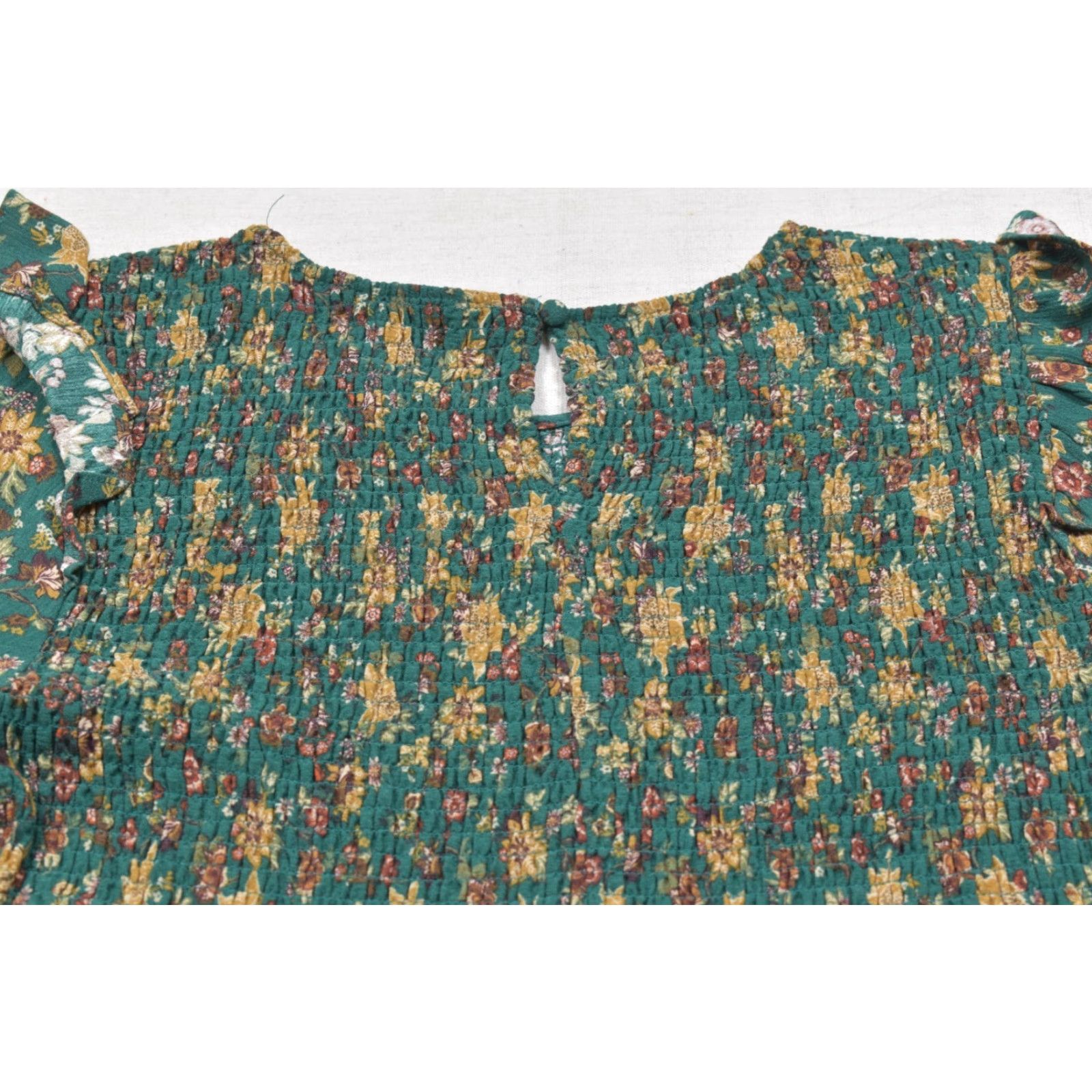 Torrid Torrid Blouse Shirt Green Floral Smocked Peplum Puff Sleeve Ruffle Long Sleeve 100% Cotton Plus Size 2 Womens Casual Top Size XS / US 0-2 / IT 36-38 - 6 Thumbnail