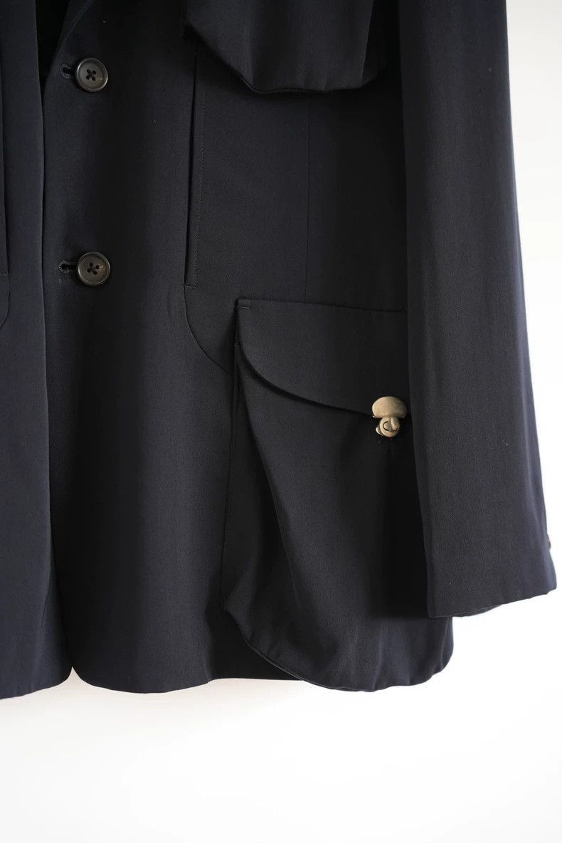 Yohji Yamamoto Yohji Yamamoto Yohji Yamamoto Navy Blue Wool Blazer Size US M / EU 48-50 / 2 - 5 Thumbnail