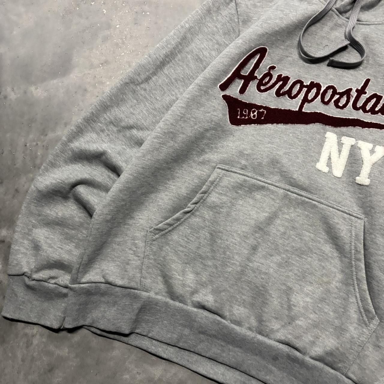 Aeropostale × Vintage Crazy Vintage Y2K/2000s Grey Aeropostale NY Spellout Skater Hoodie! Size US XL / EU 56 / 4 - 3 Thumbnail