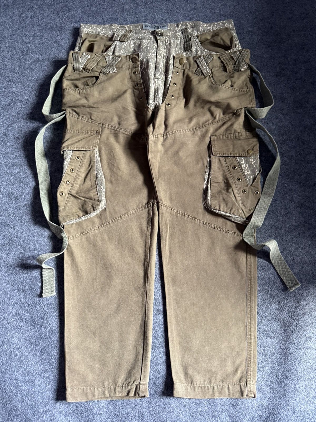 PPFM × semanticdesign Tech Too Japan Double Waist Parachute Alien Cargo Pants Size US 36 / EU 52 - 1 Thumbnail