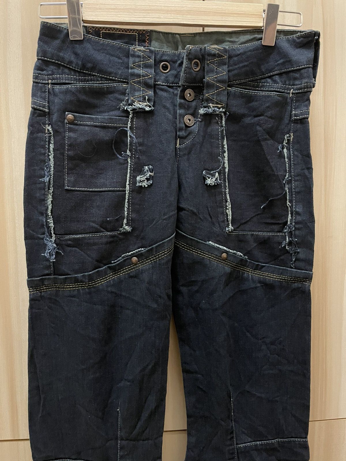 Marithe + Francois Girbaud MFG Y2K Cargo Flare Ankle Jeans Size 27" / US 4 / IT 40 - 3 Thumbnail
