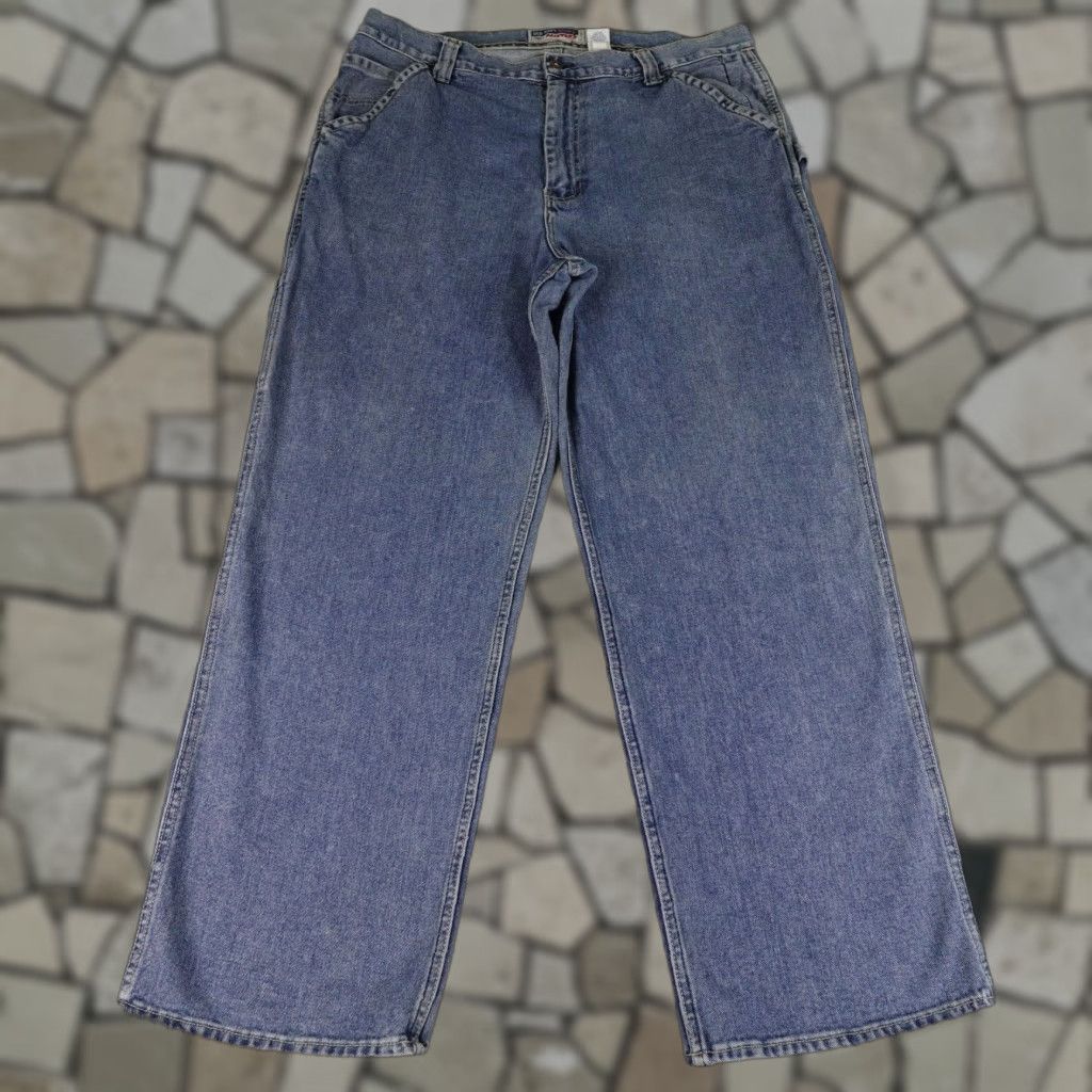 Old Navy VINTAGE Old Navy Jeans Mens 38x32 Blue Denim Wide-Leg Cotton Relaxed Fit Baggy Work Y2K Mens Size US 38 / EU 54 - 1 Thumbnail