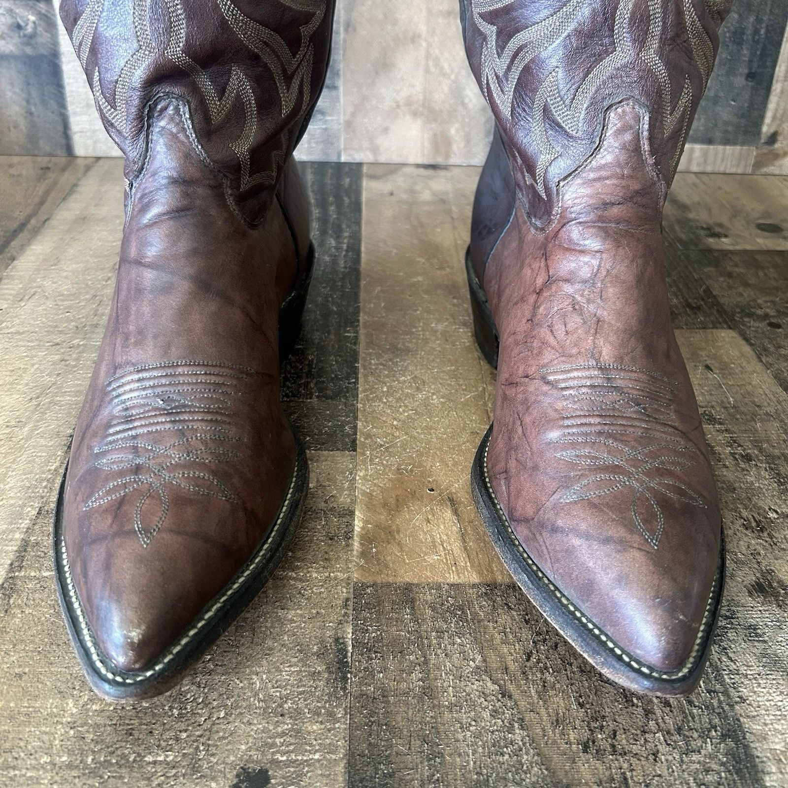 Justin Boots Justin Vintage Pointed Toe Cowboy Boots Mens 11.5 EEE Size US 11.5 / EU 44-45 - 7 Thumbnail