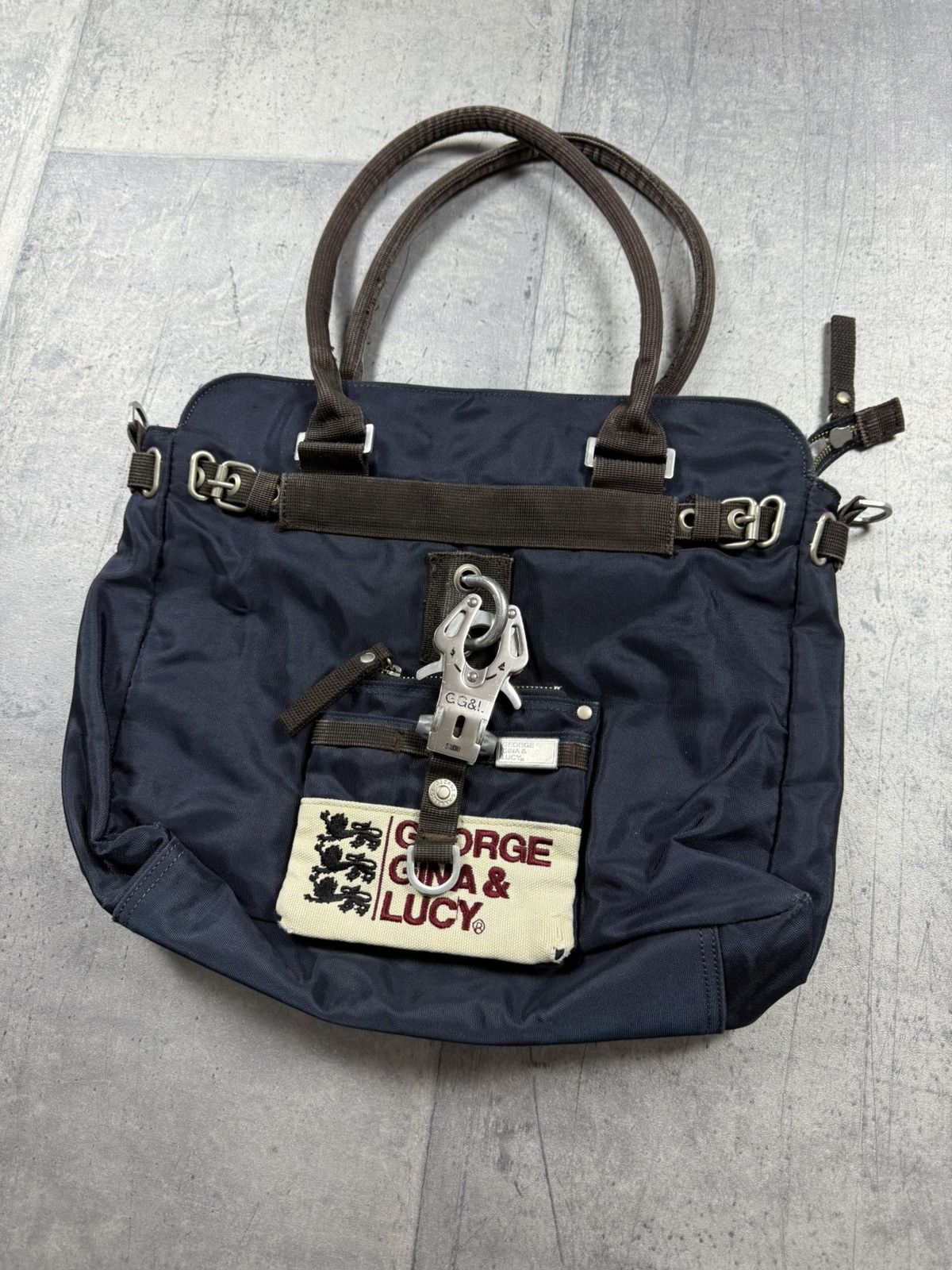 Japanese Brand George Gina & Lucy Navy Blue Tote Bag ggl bag Size ONE SIZE - 2 Thumbnail