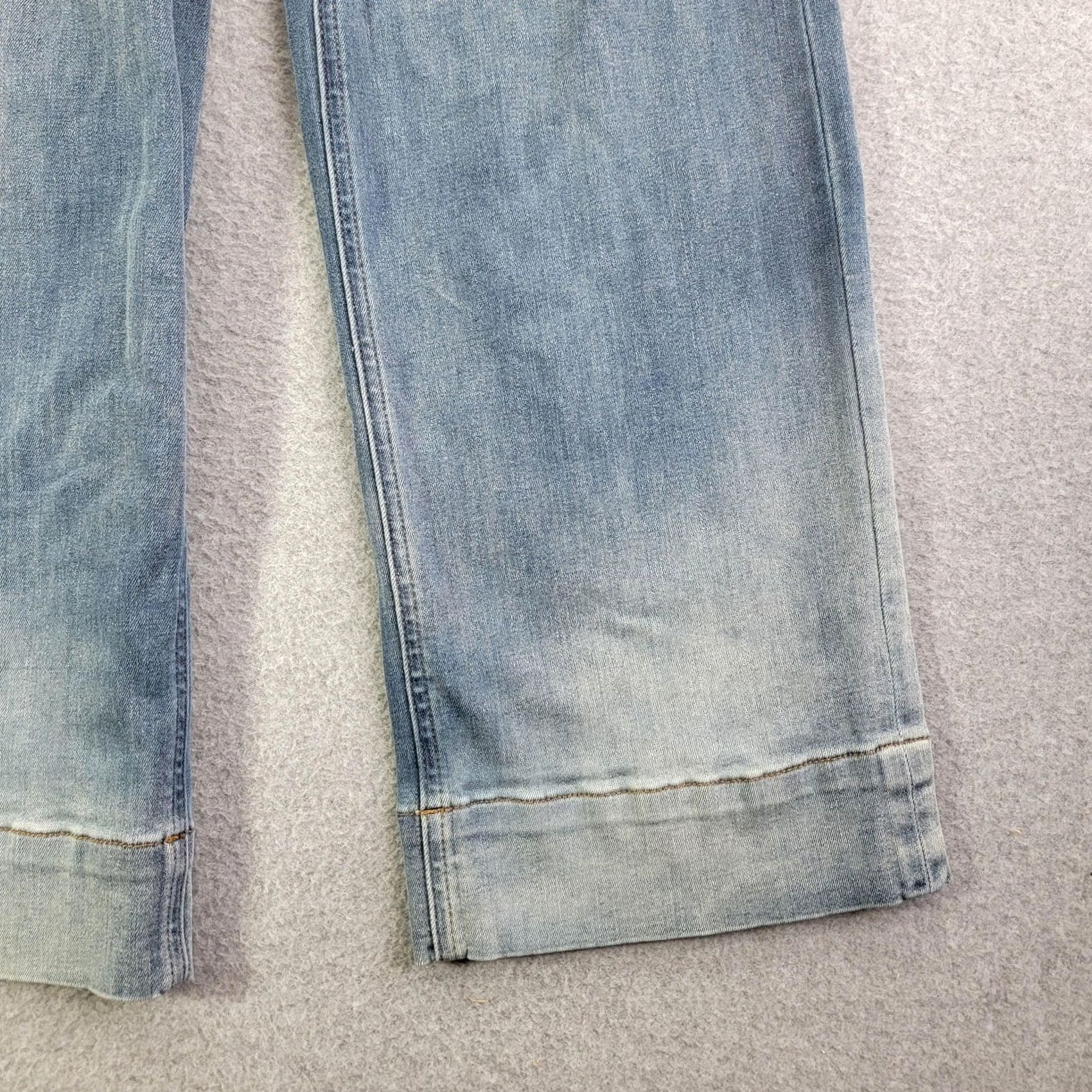 Denime Canyon Retreat Jeans Womens 0 Light Wash Blue Distressed Straight Stretch Denim Size 25" / US 0 / IT 36 - 5 Thumbnail