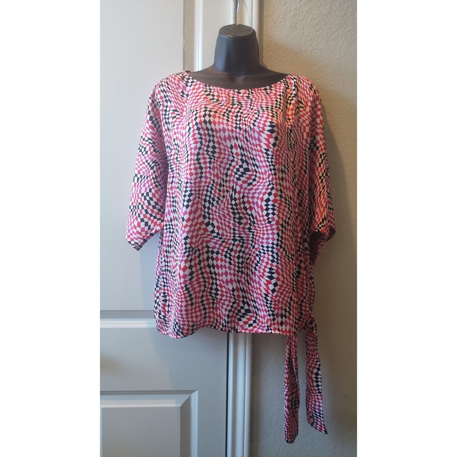 Michael Kors MICHAEL KORS Blouse Multicolor Abstract Print SZ L Size L / US 10 / IT 46 - 1 Thumbnail