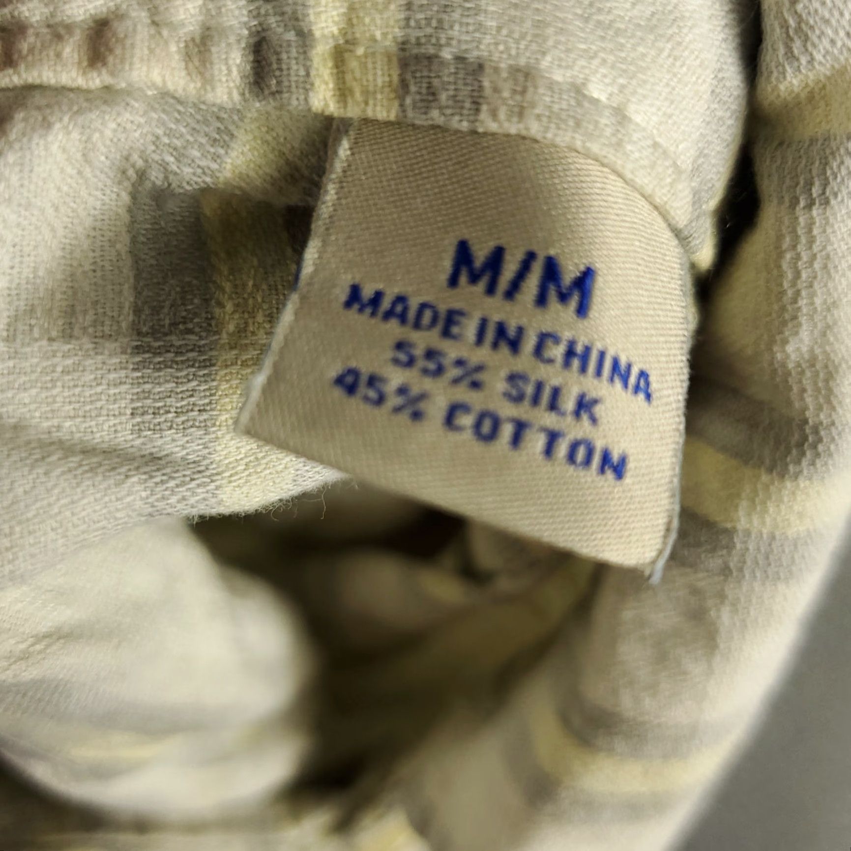 Tommy Bahama Tommy Bahama Shirt Mens Medium Ivory Plaid Silk Hawaiian Button Up Short Sleeve Size US M / EU 48-50 / 2 - 7 Thumbnail