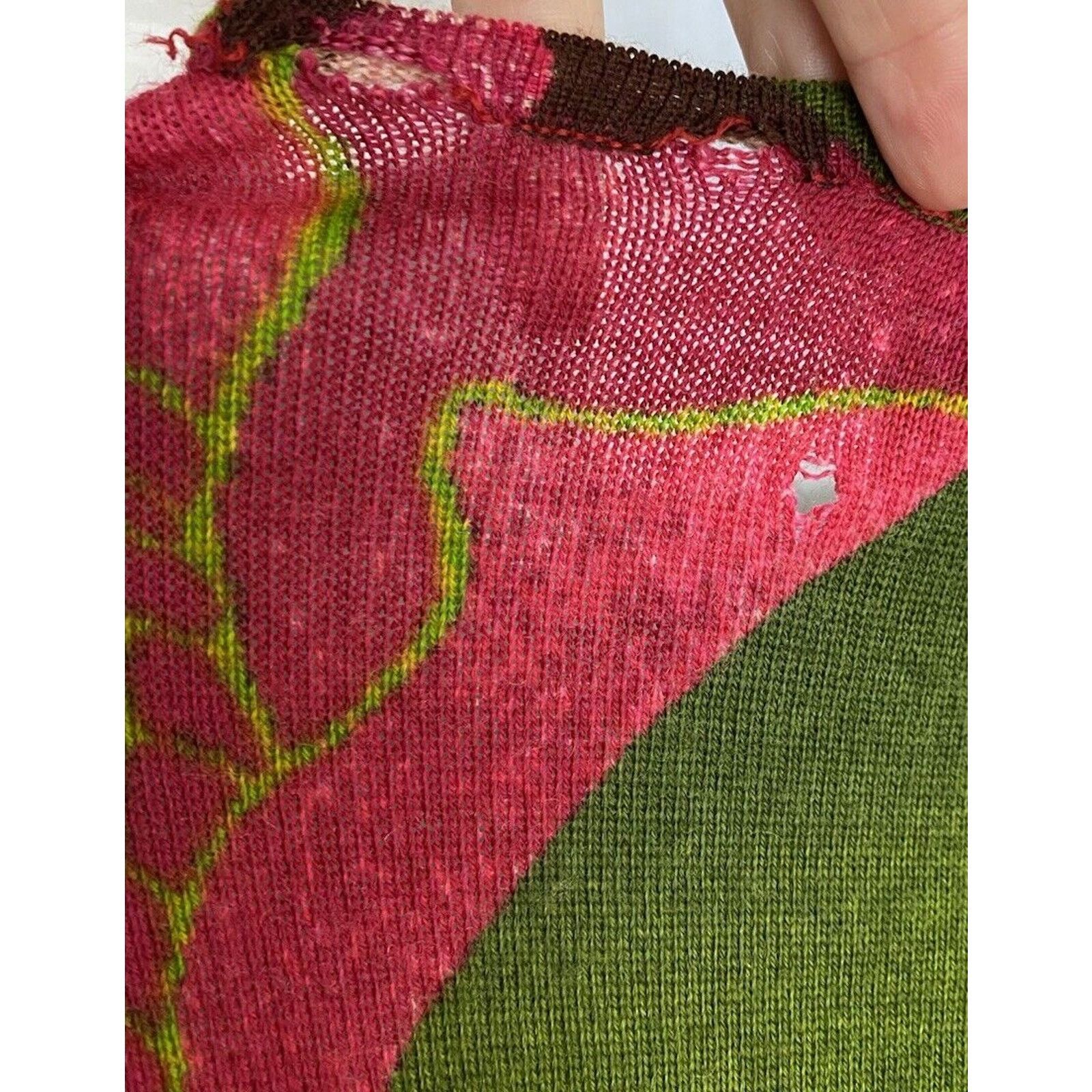 Kenzo VTG Kenzo Jungle Sweater Skirt Green Red Floral Tropical Size 30" / US 8 / IT 44 - 5 Thumbnail