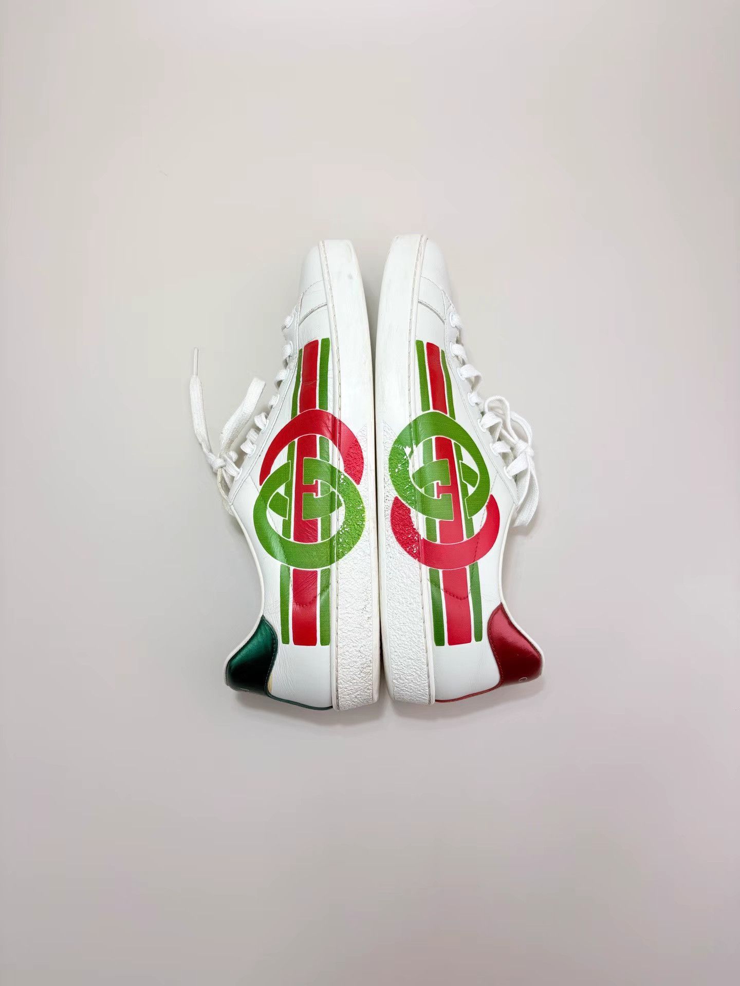 Gucci GUCCI Red and Green Printed ACE Sneakers K1 Size US 9.5 / EU 42-43 - 5 Thumbnail