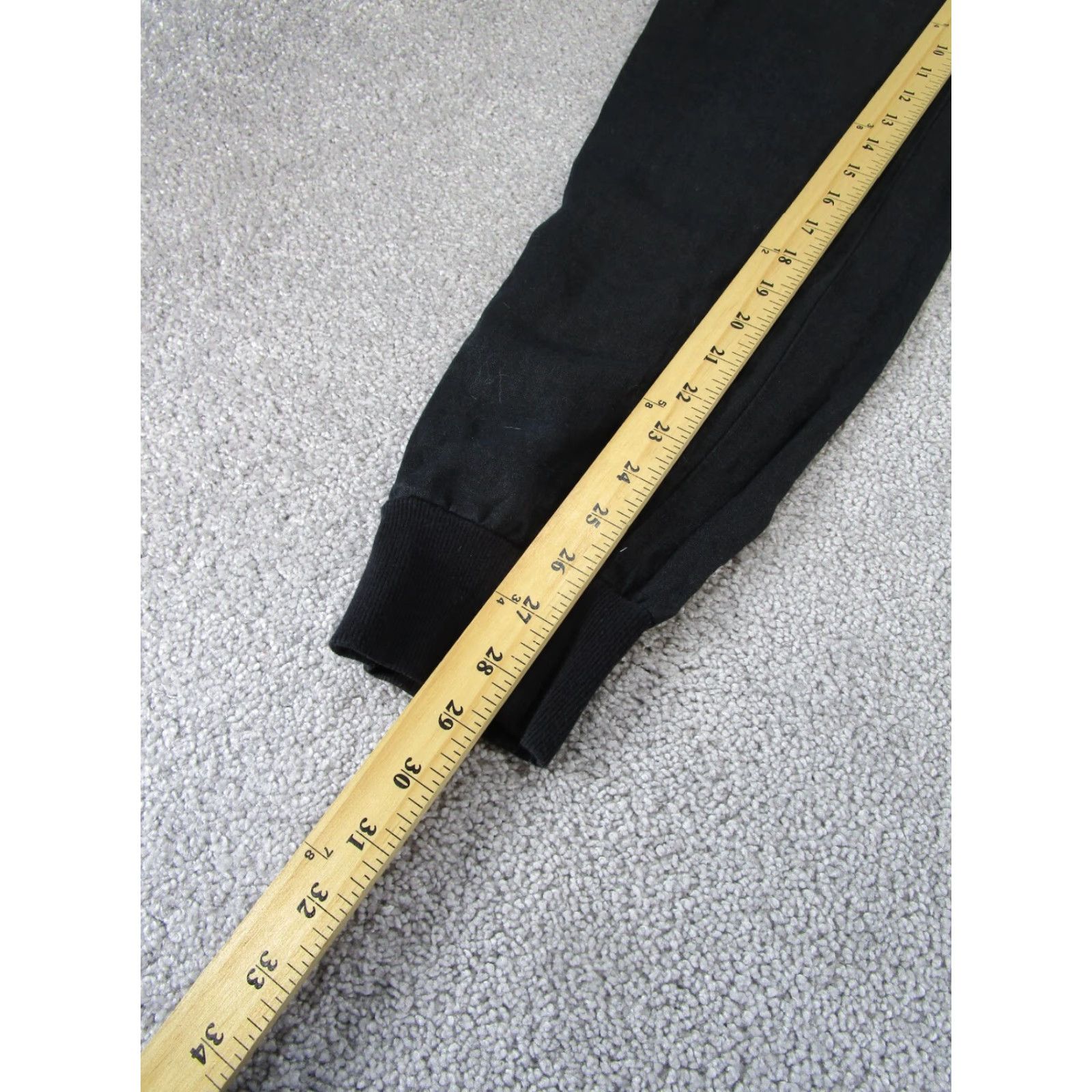 Lord & Taylor VINTAGE LORD & TAYLOR Pants Womens XS Black Solid Drawstring Jogger Tapered Knit Flat Front Size 26" / US 2 / IT 38 - 3 Thumbnail