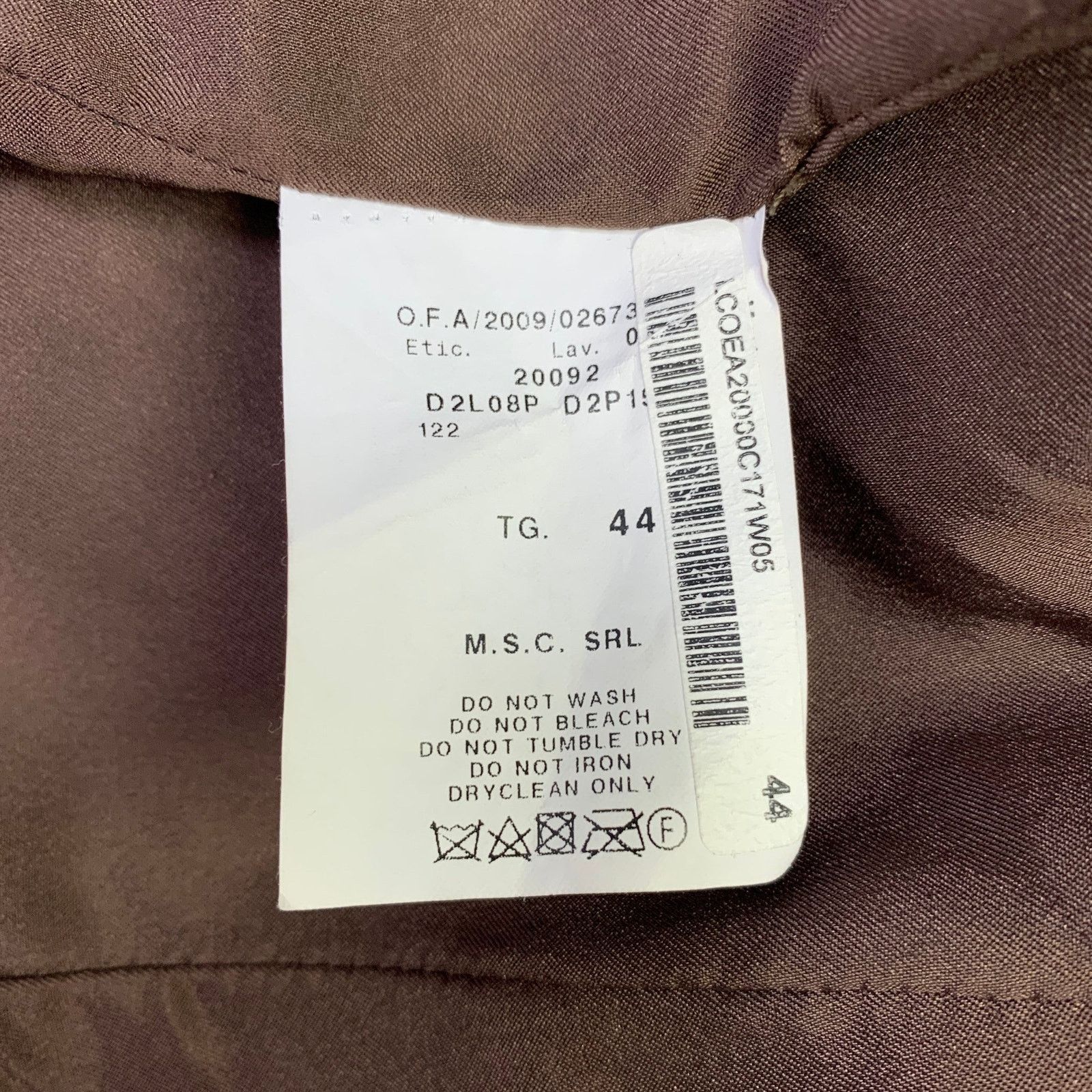 Emporio Armani Brown Lambskin Leather Embroidered Single Breasted Coat Size M / US 6-8 / IT 42-44 - 6 Thumbnail