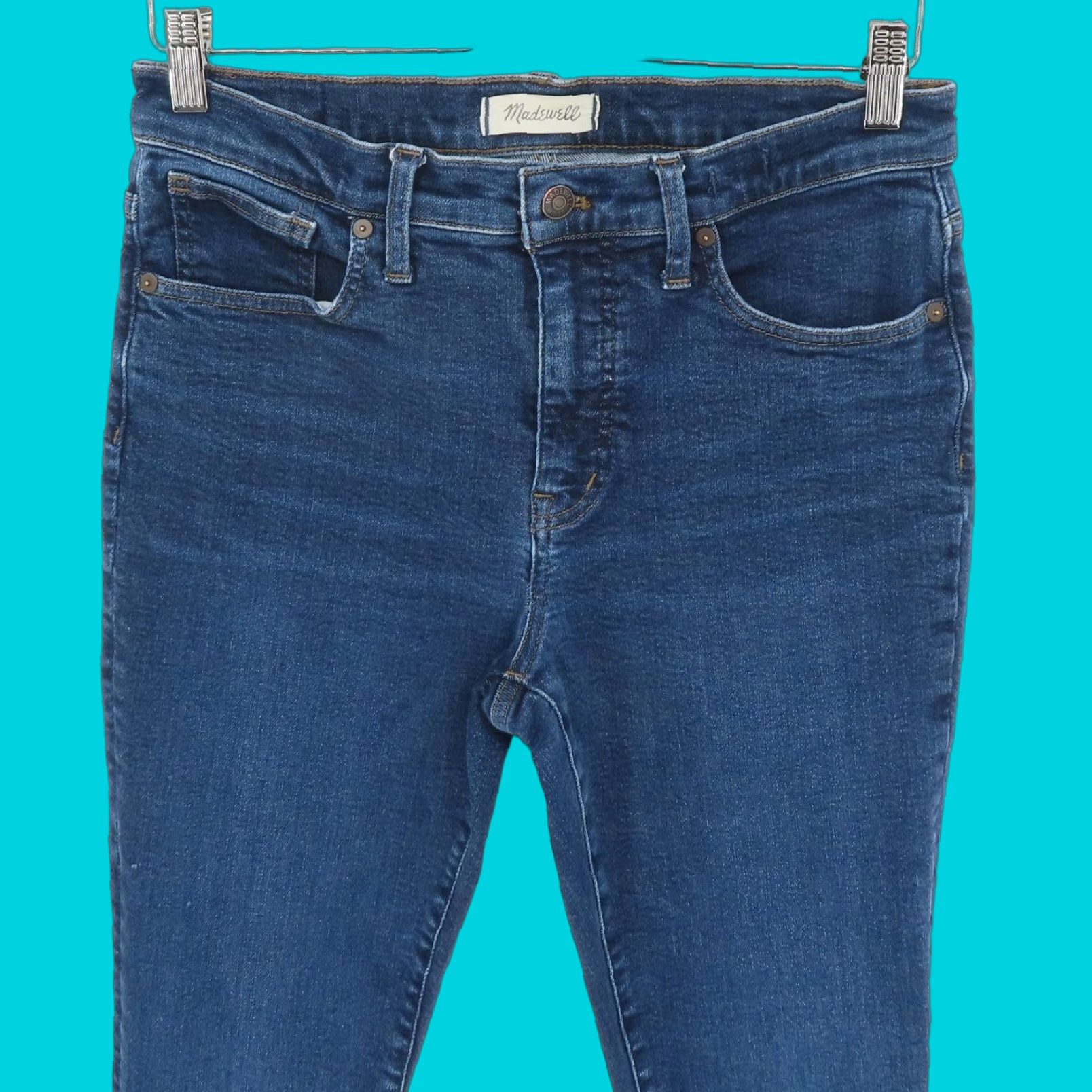 Madewell Madewell Jeans Denim 30 9in Mid Rise Skinny Dark Wash Blue Cotton Blend Women Regular Inseam 9" 27.5" Pocket 5-Pocket Size 30 Size 30" / US 8 / IT 44 - 1 Thumbnail