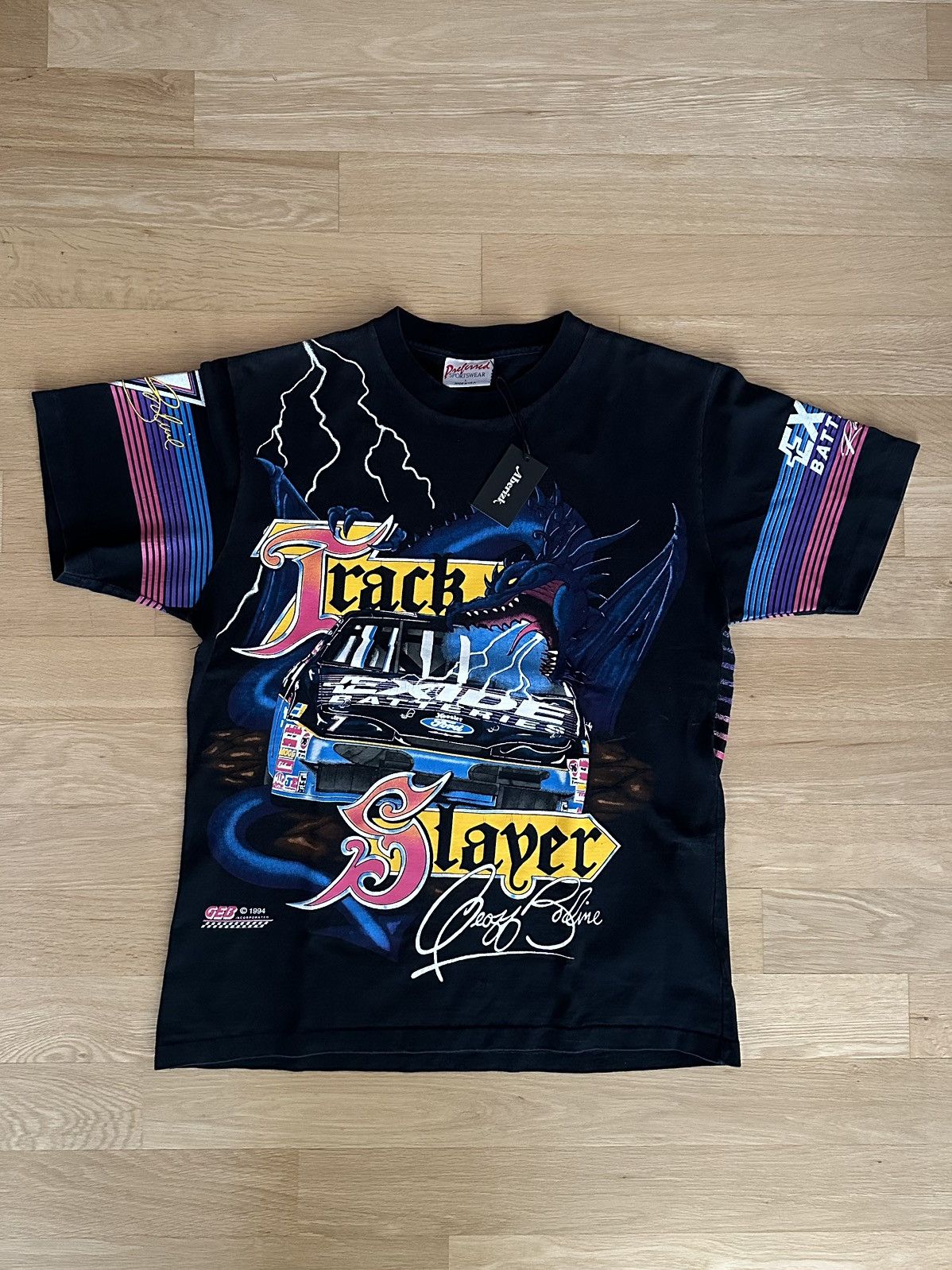 Vintage Vintage Tack Slay Geoff Bodine Racing T-shirt Size US L / EU 52-54 / 3 - 1 Thumbnail