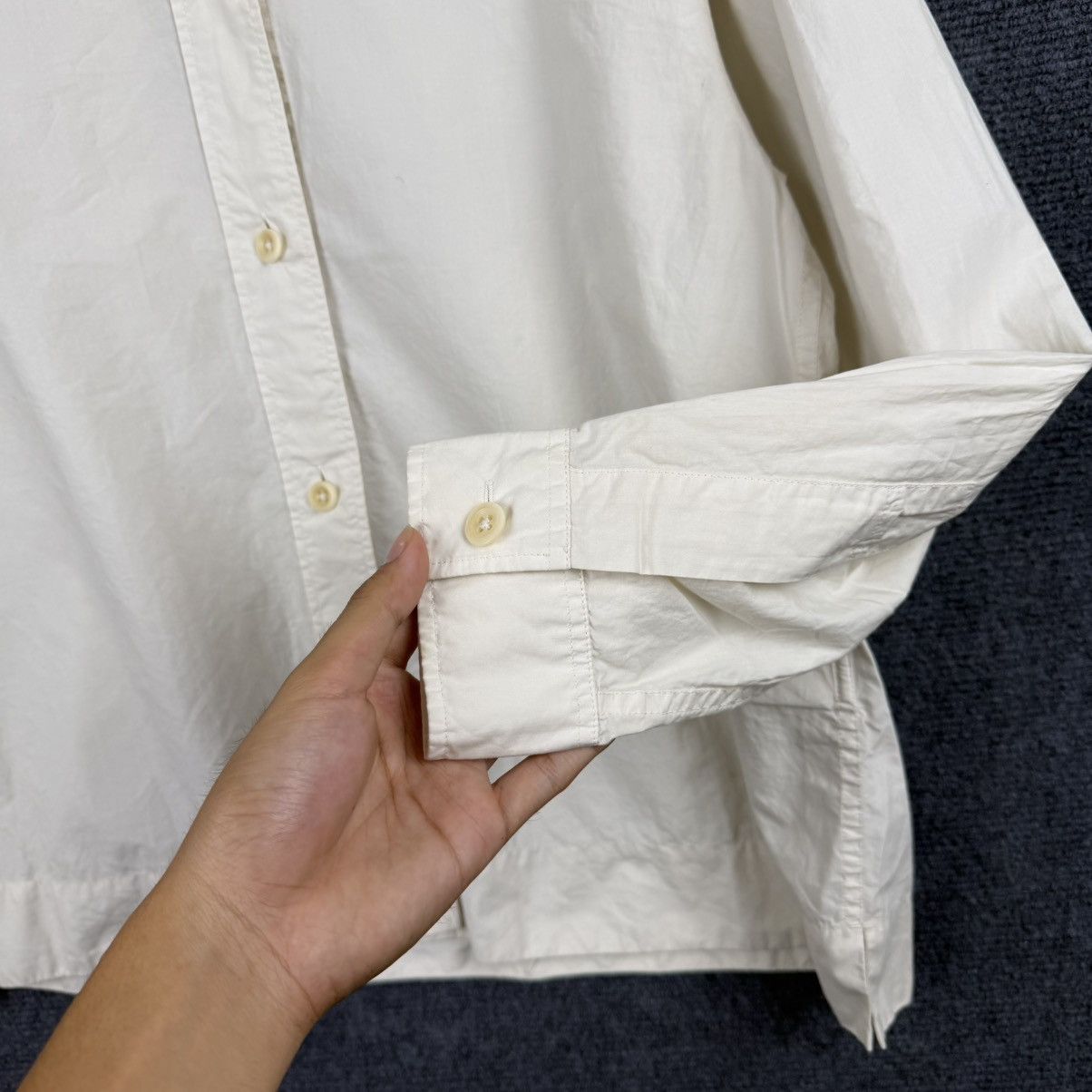 Margaret Howell MHL. by Margaret Howell Band Collar Cotton-Linen Blouse Size US M / EU 48-50 / 2 - 6 Thumbnail