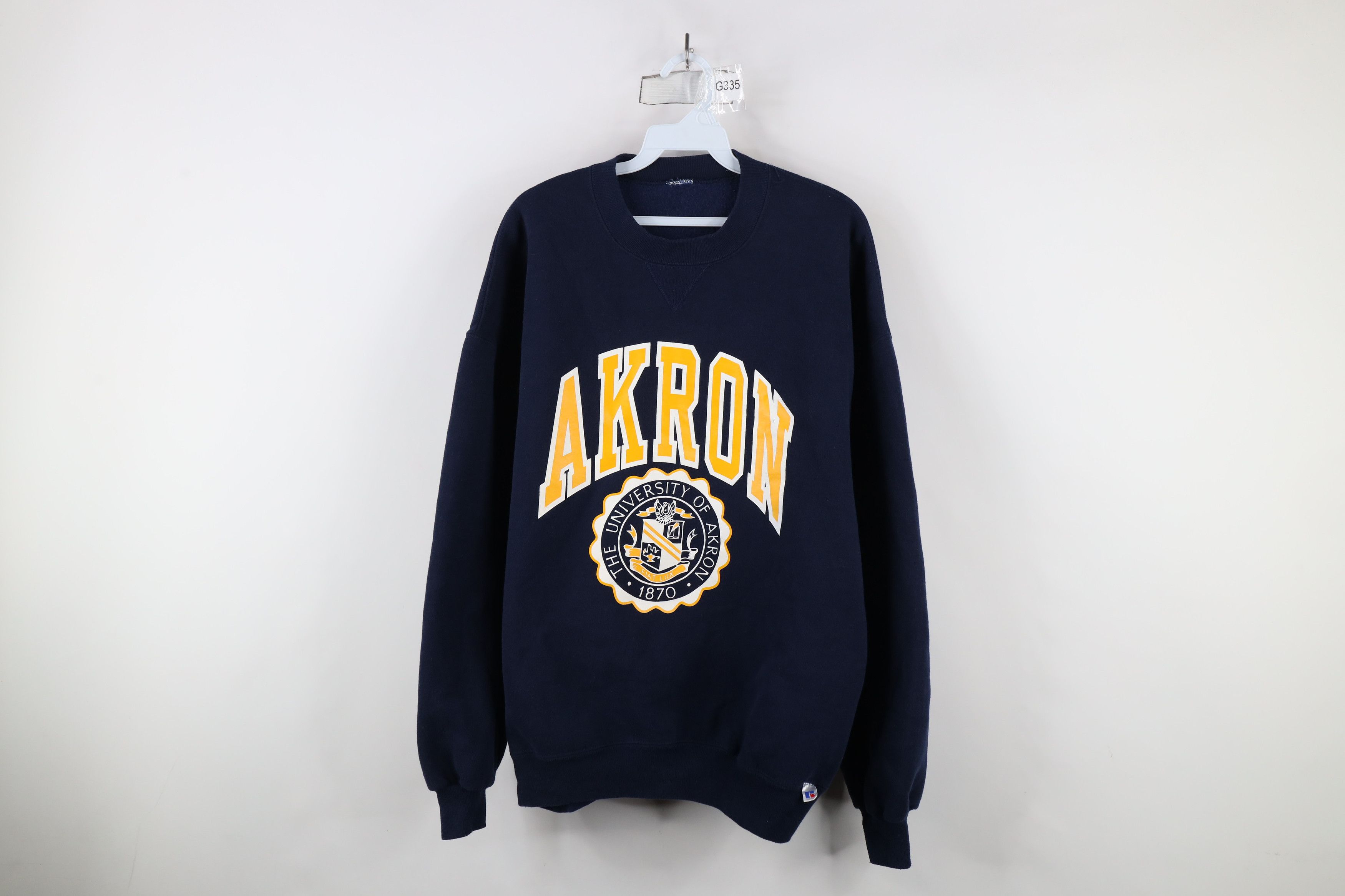 Russell Athletic × Vintage Vintage 90s Russell Athletic University of Akron Sweatshirt Size US XL / EU 56 / 4 - 1 Thumbnail