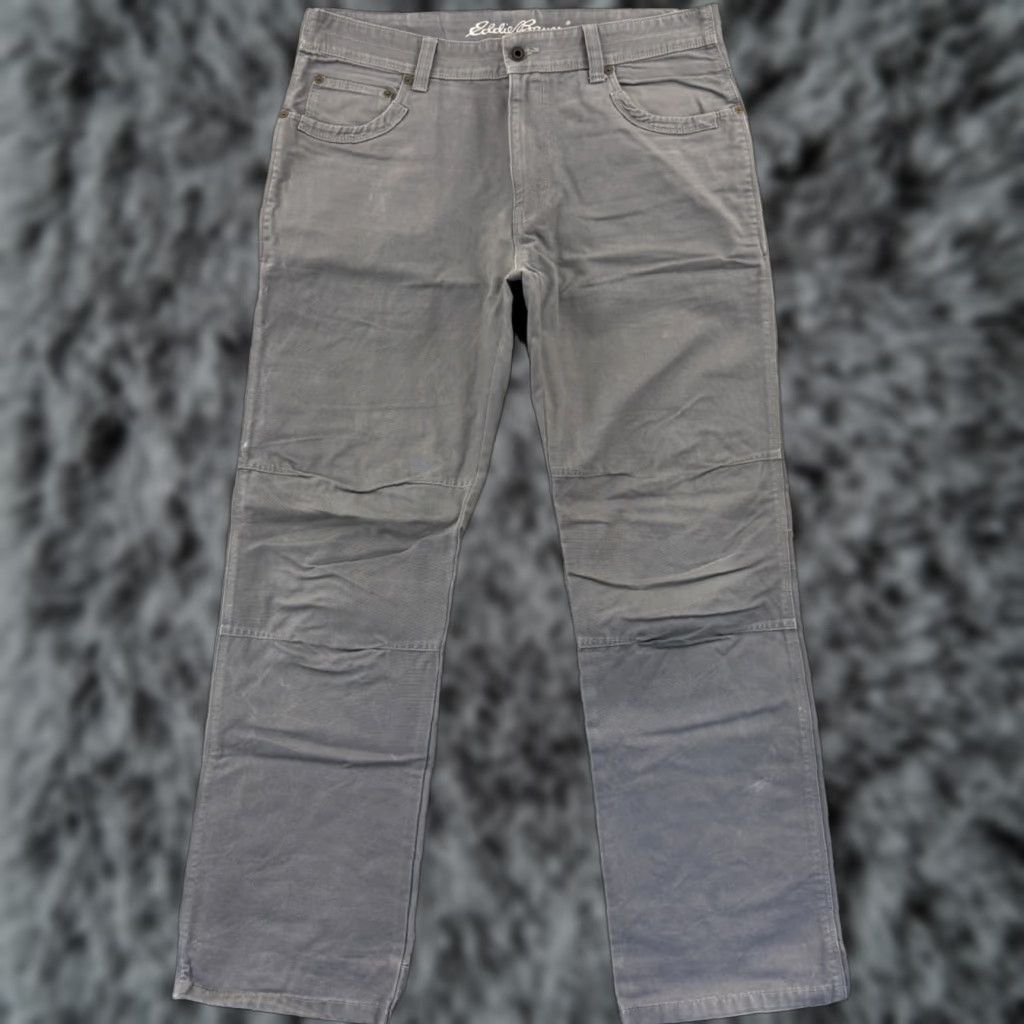 Eddie Bauer Eddie Bauer Pants Mens 34x32 Gray Double Knee Relaxed Fit Workwear Zip Shirt Size US 34 / EU 50 - 1 Thumbnail